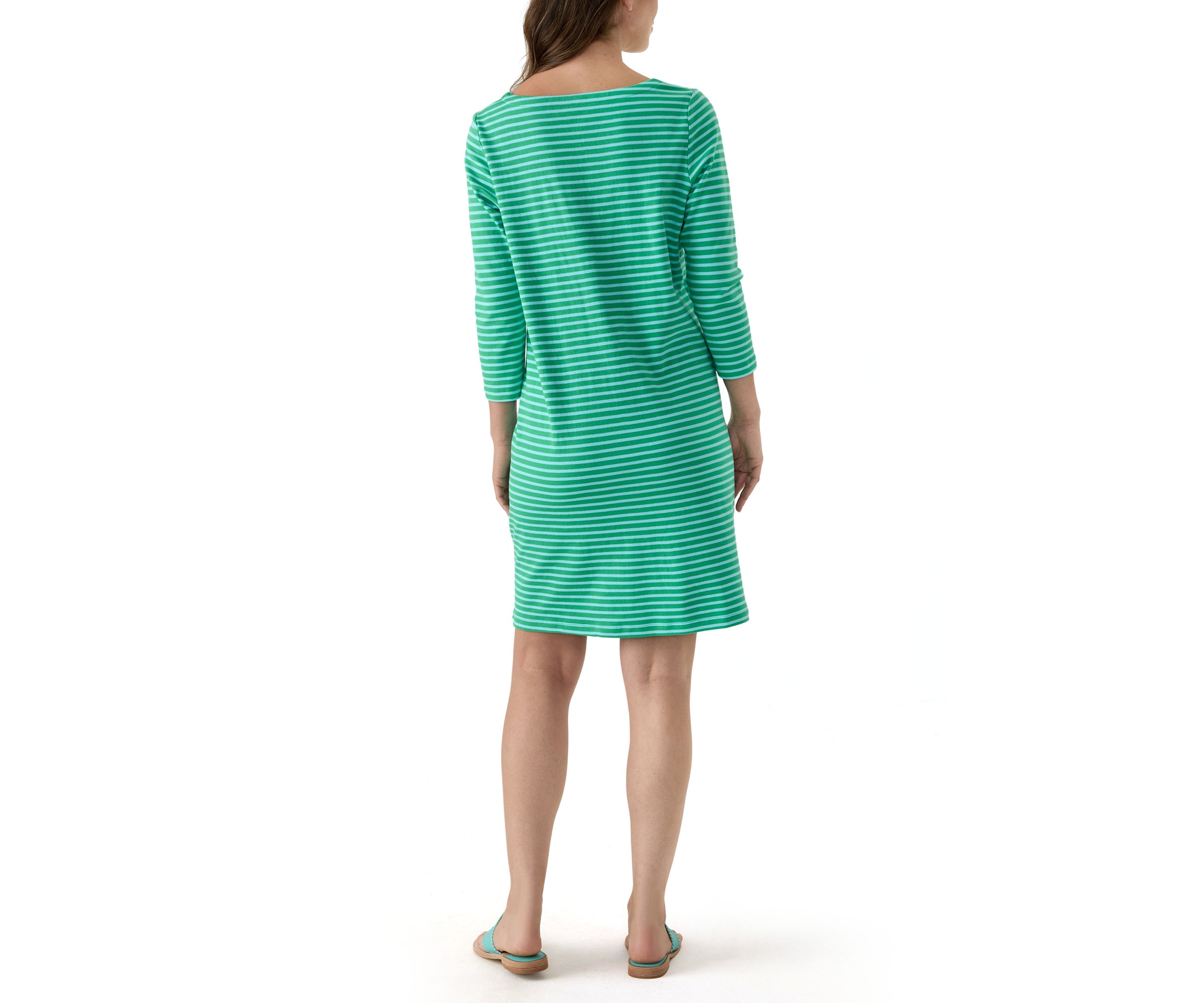 Womens Mega Stripe 3/4 Sleeve Dress