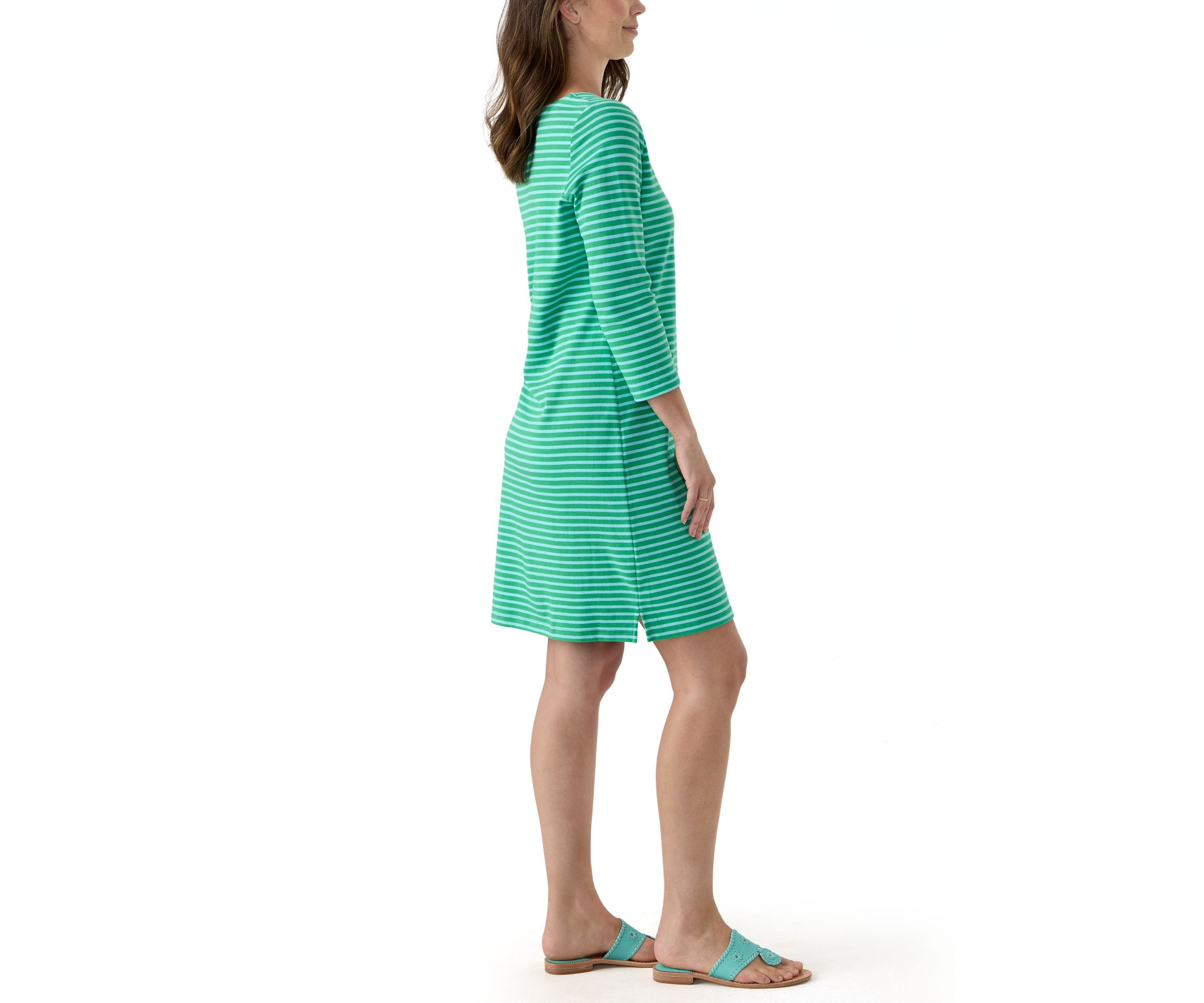 Womens Mega Stripe 3/4 Sleeve Dress