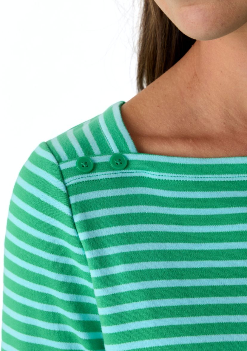 Womens Mega Stripe 3/4 Sleeve Dress