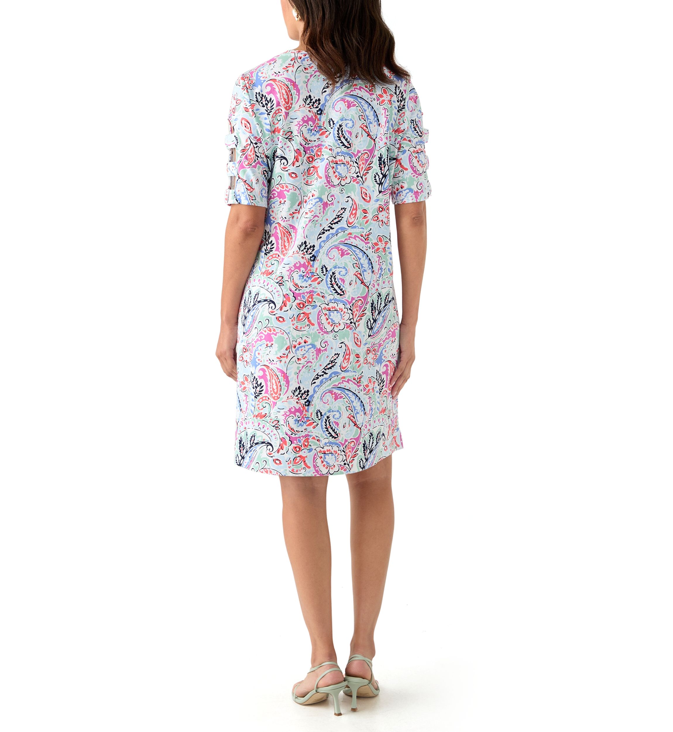 Womens Elbow Sleeve Printed Dress
