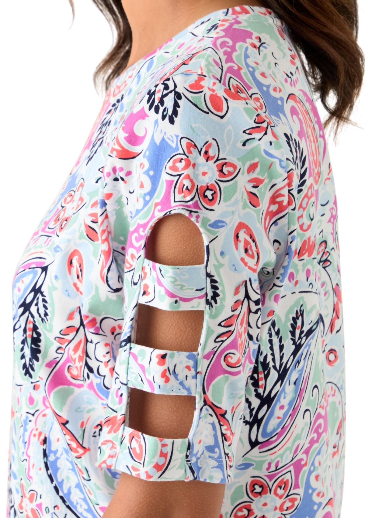 Womens Elbow Sleeve Printed Dress