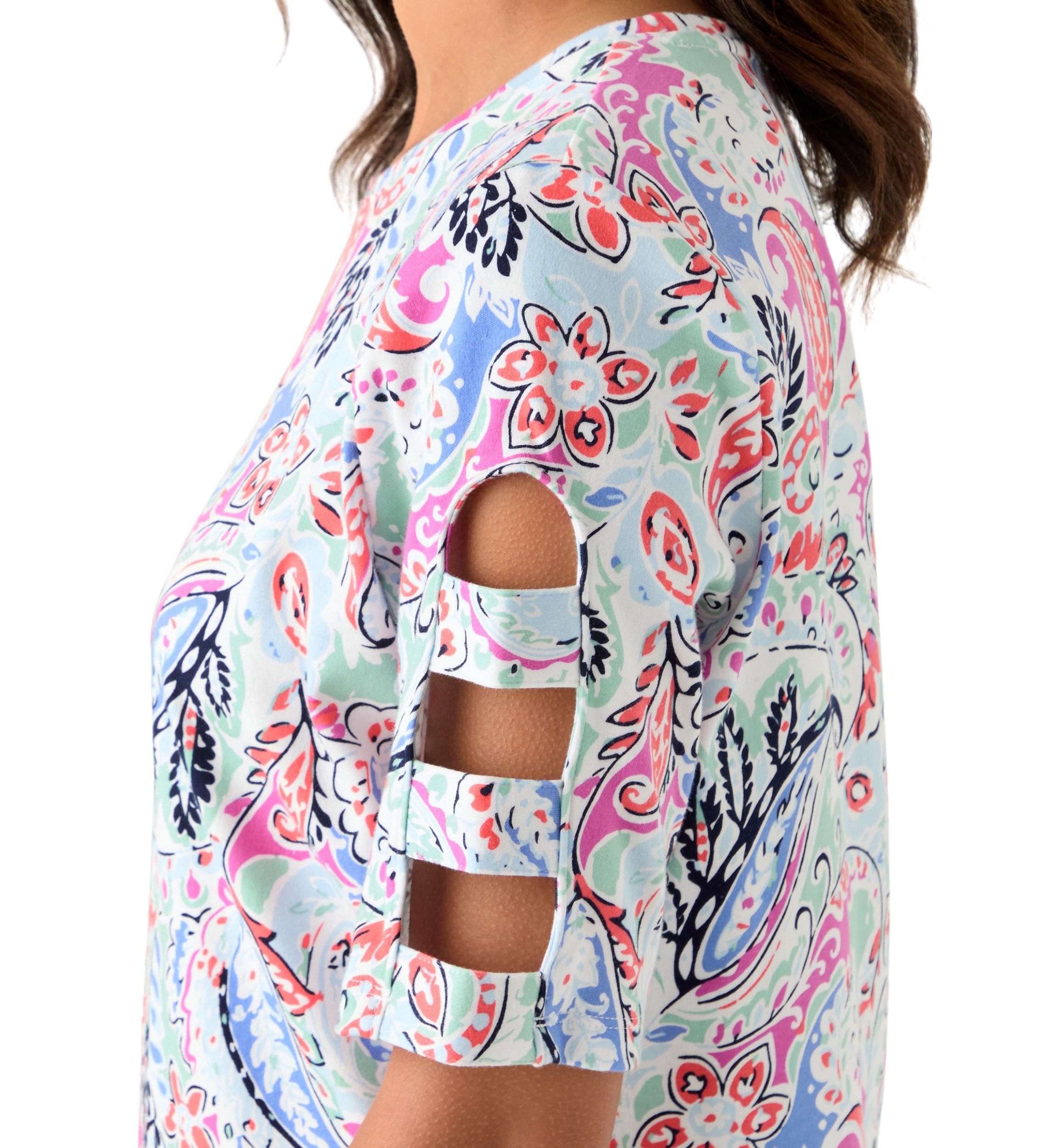 Womens Elbow Sleeve Printed Dress