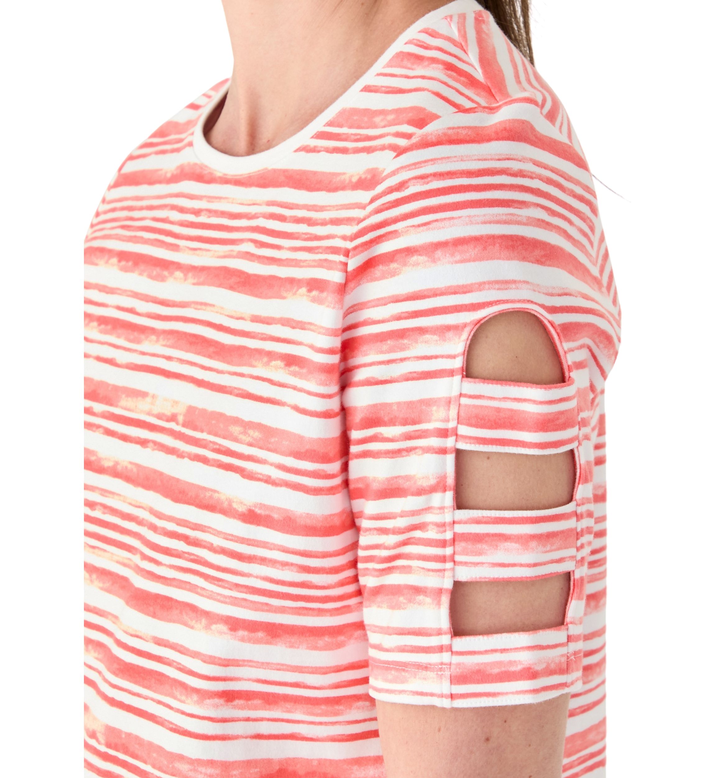 Womens Elbow Ladder Sleeve Printed Dress