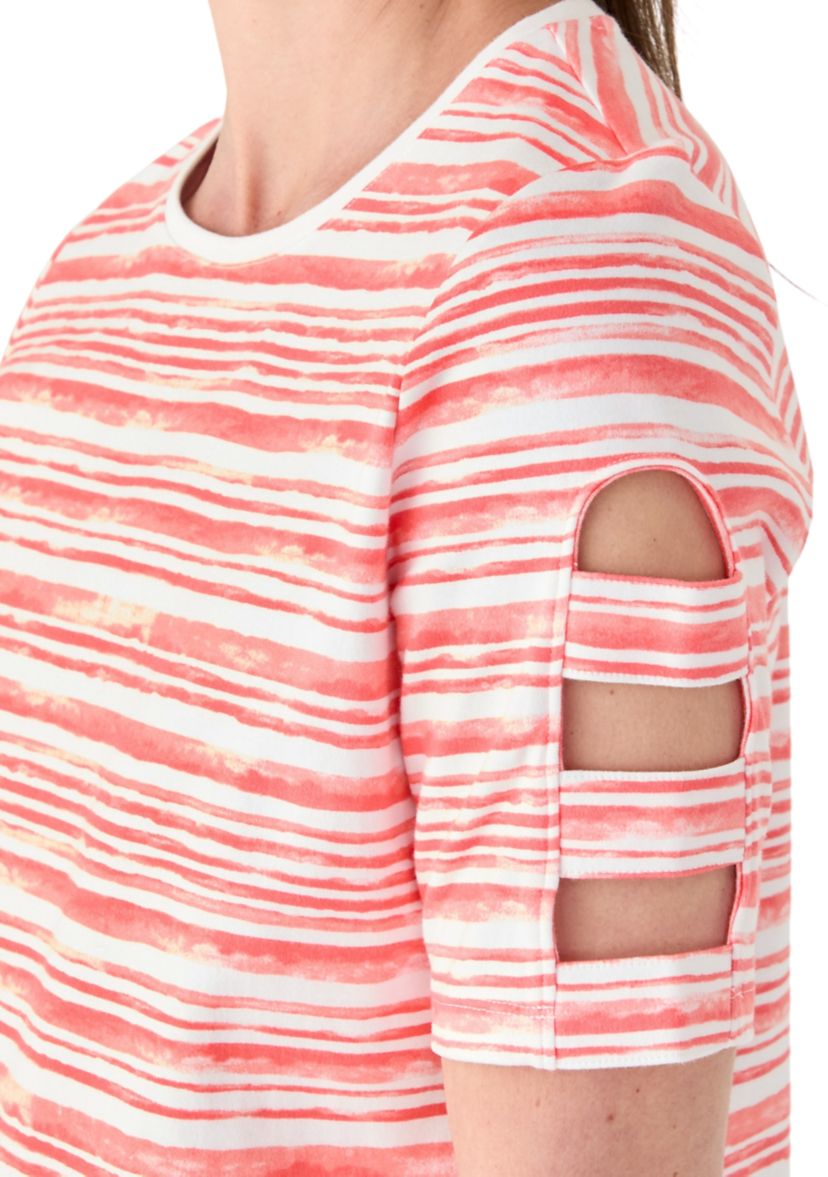 Womens Elbow Ladder Sleeve Printed Dress