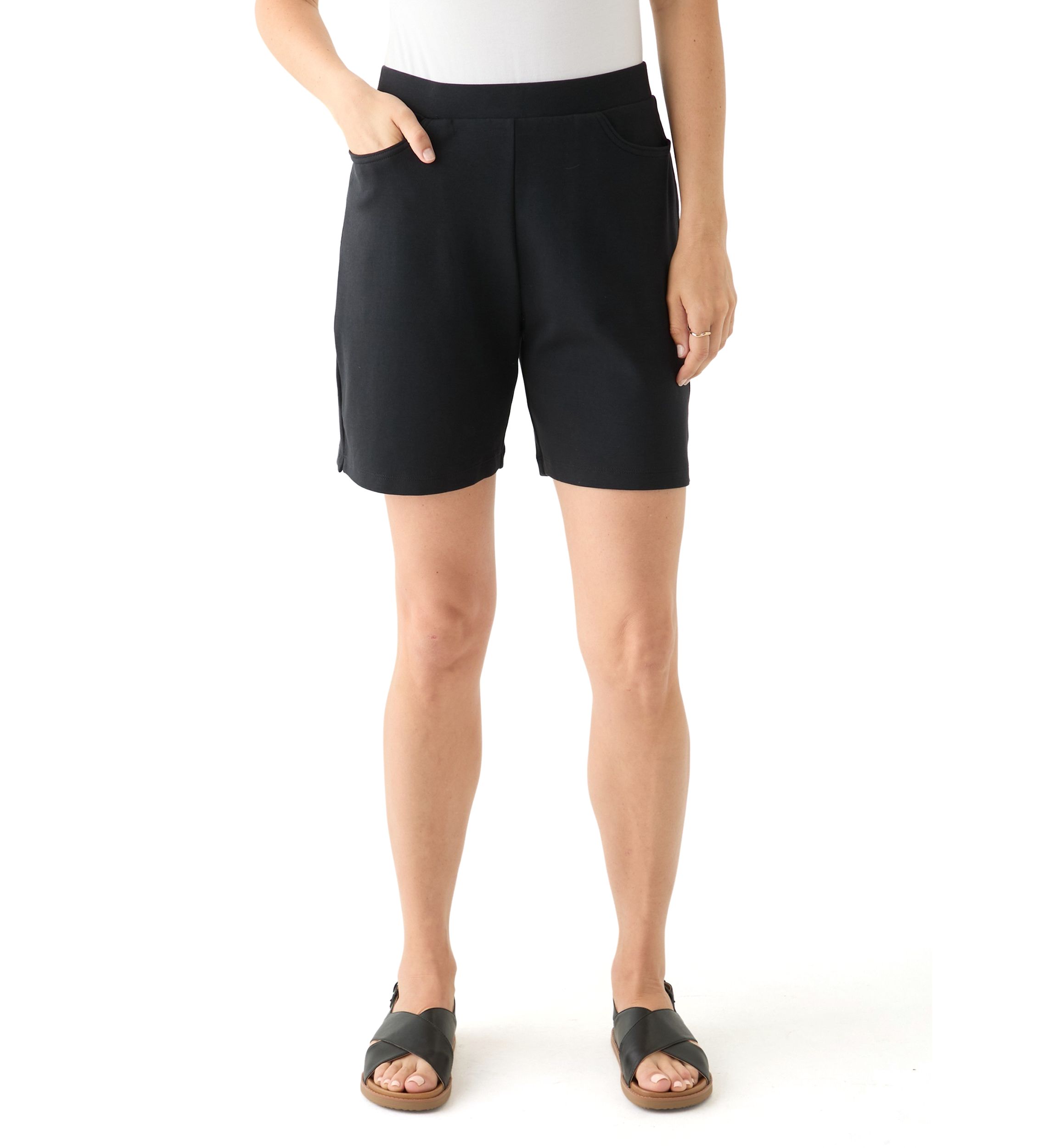 Womens Knit Solid Shorts
