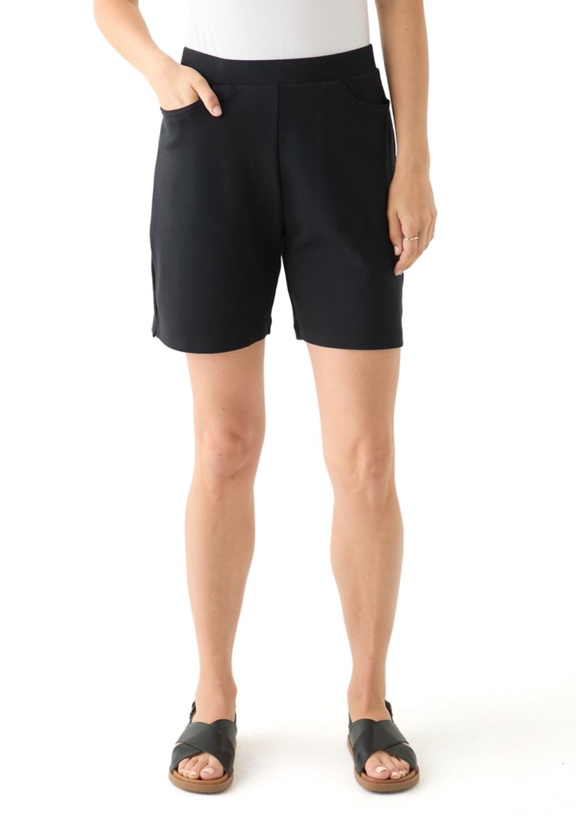 Womens Knit Solid Shorts