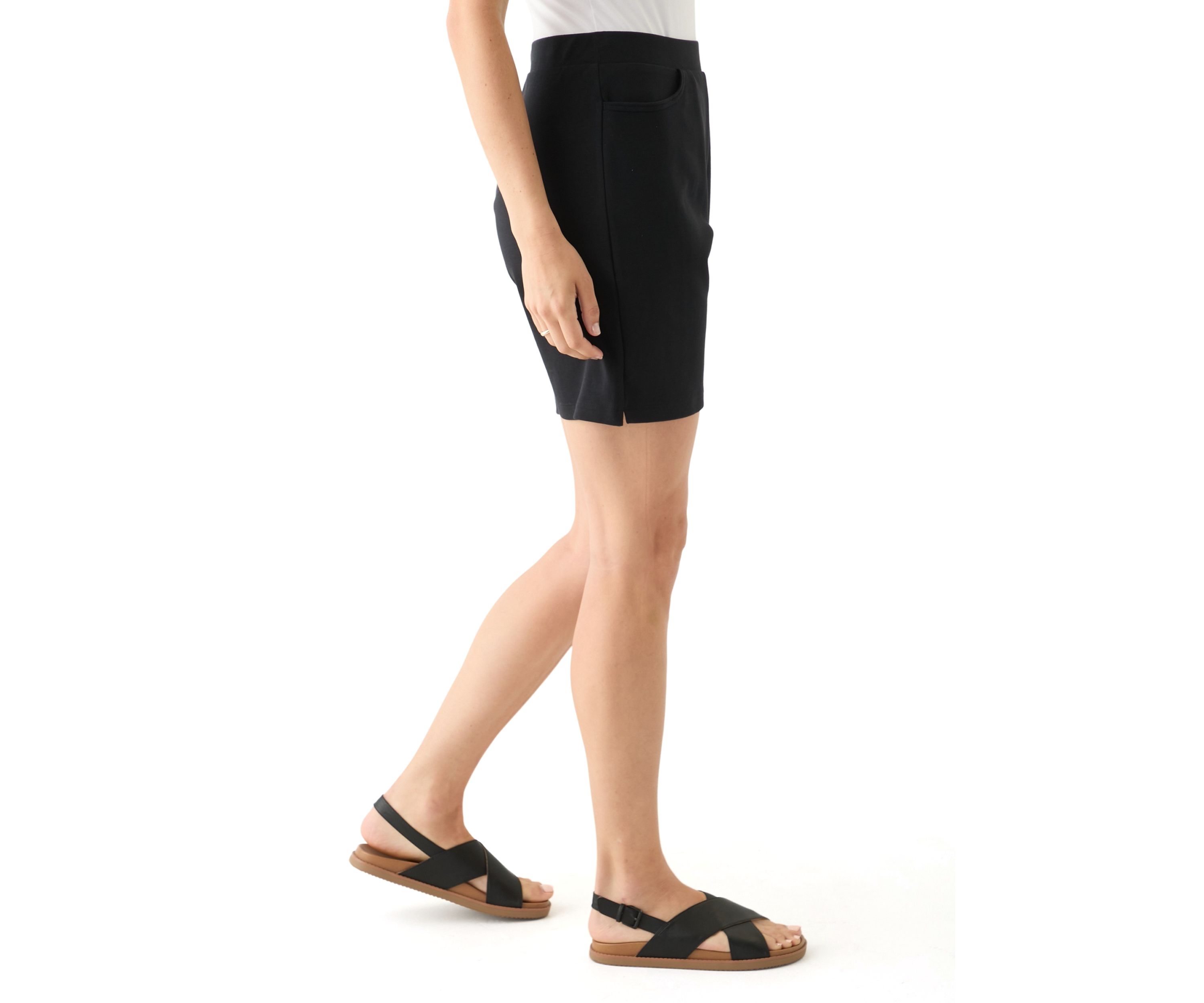 Womens Knit Solid Shorts