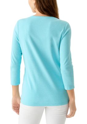 Kim Rogers® Women's 3/4 Sleeve Heather T-Shirt