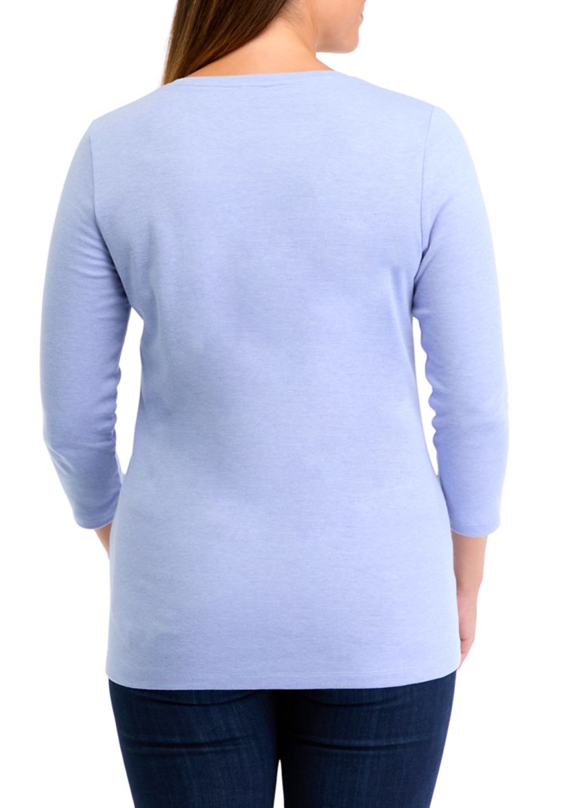 Womens 3/4 Sleeve Heather T-Shirt