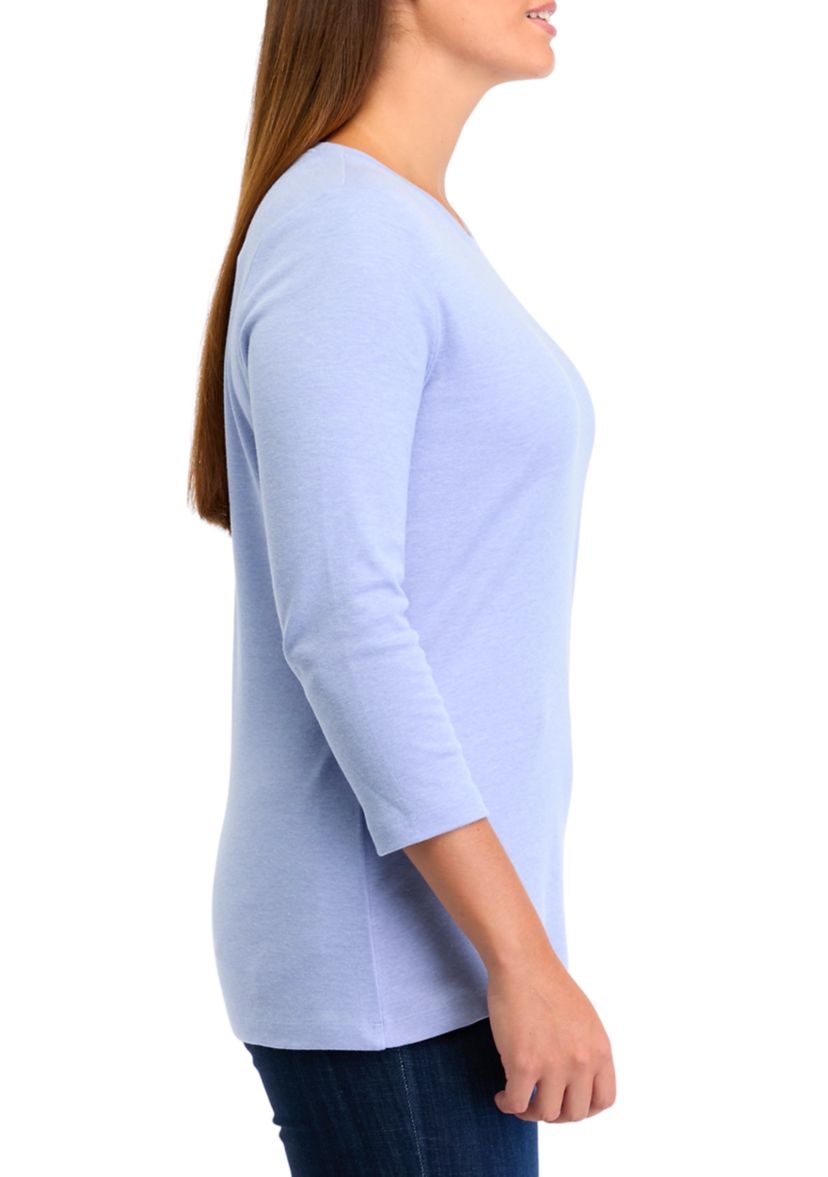 Womens 3/4 Sleeve Heather T-Shirt