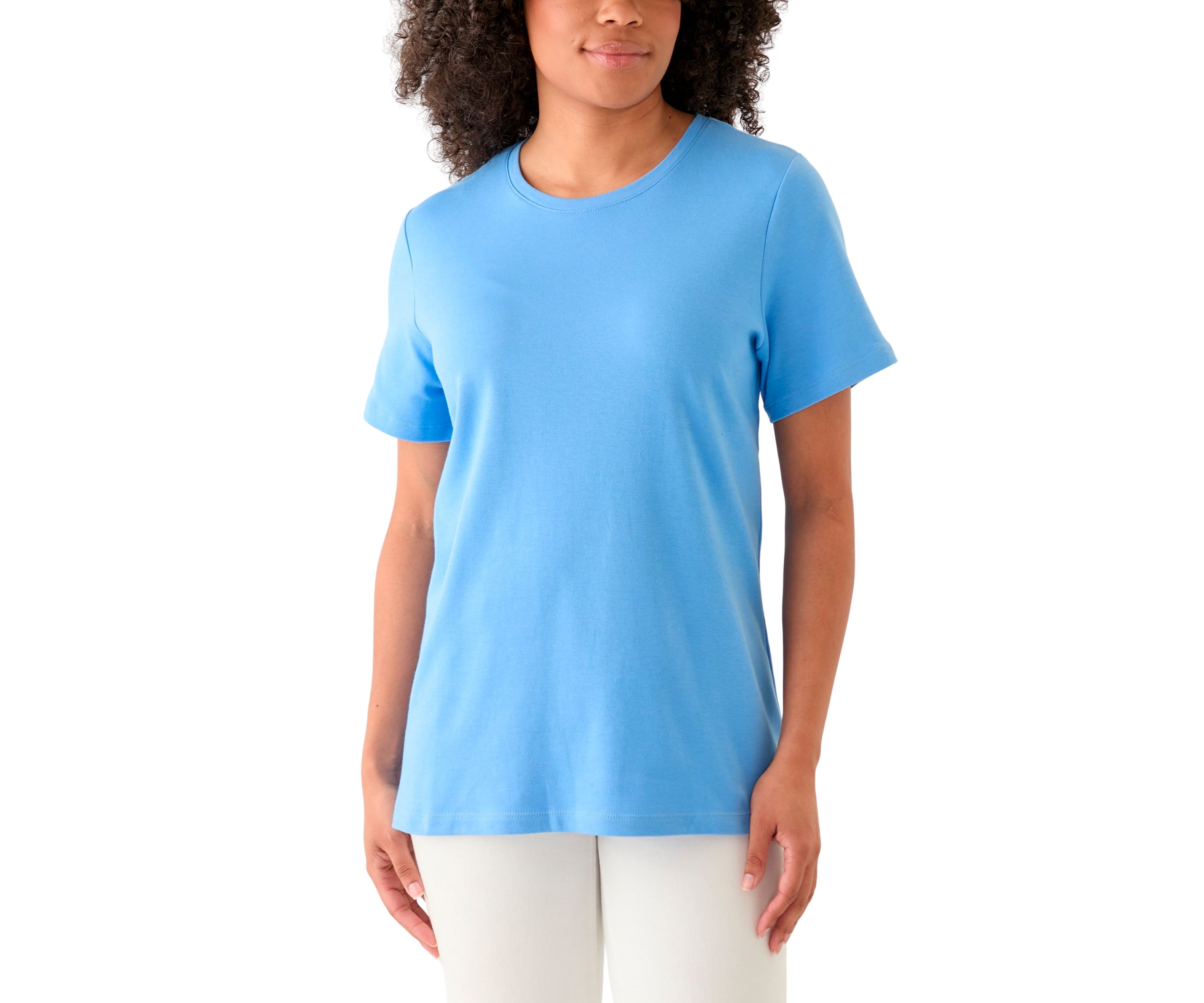 Womens Solid Crew Neck T-Shirt