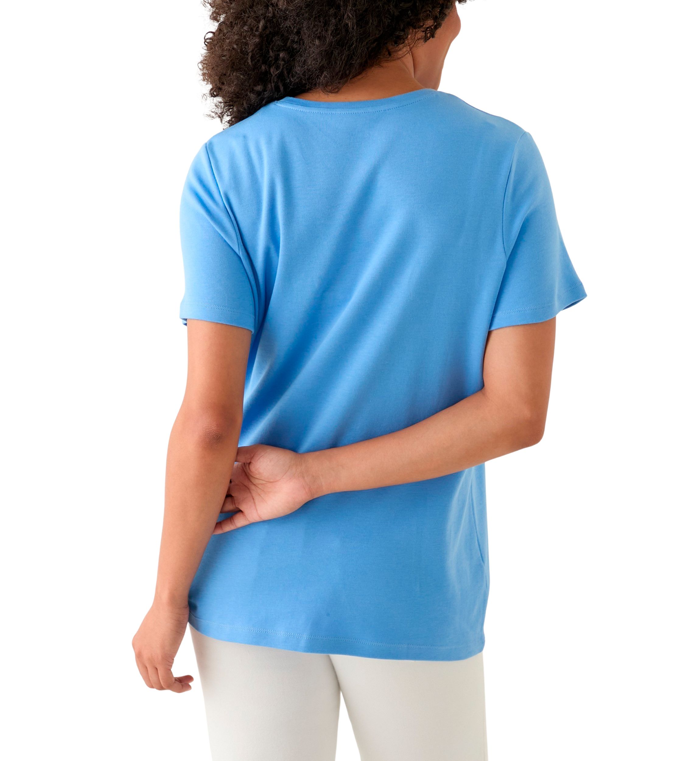 Womens Solid Crew Neck T-Shirt