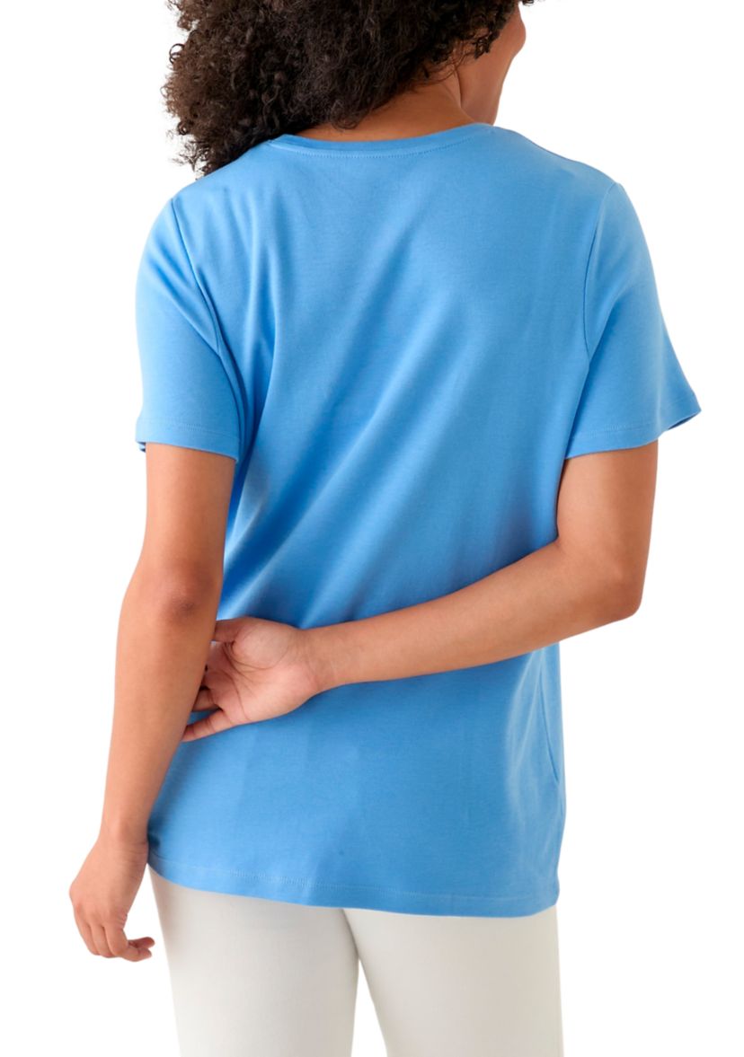 Womens Solid Crew Neck T-Shirt