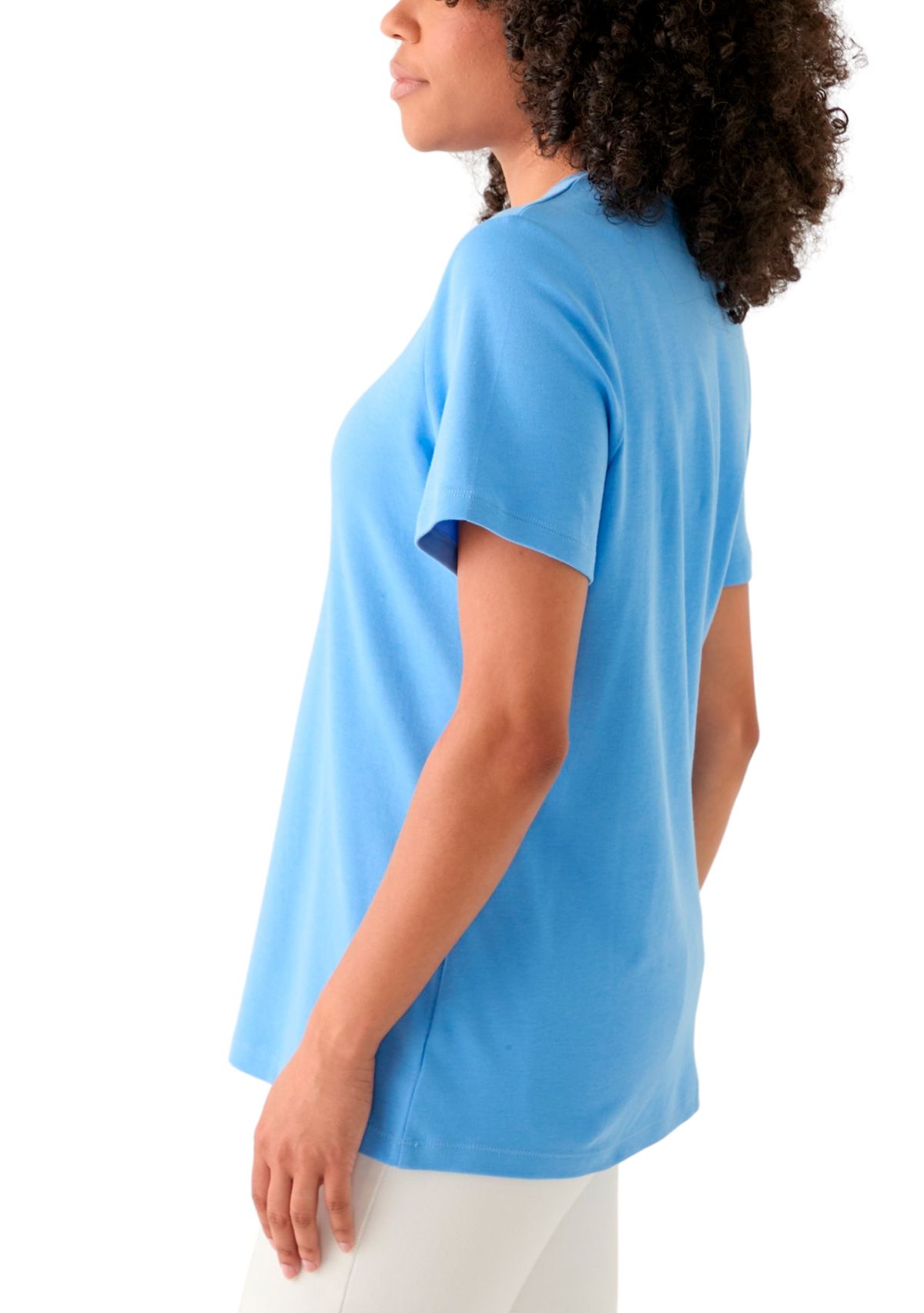 Womens Solid Crew Neck T-Shirt