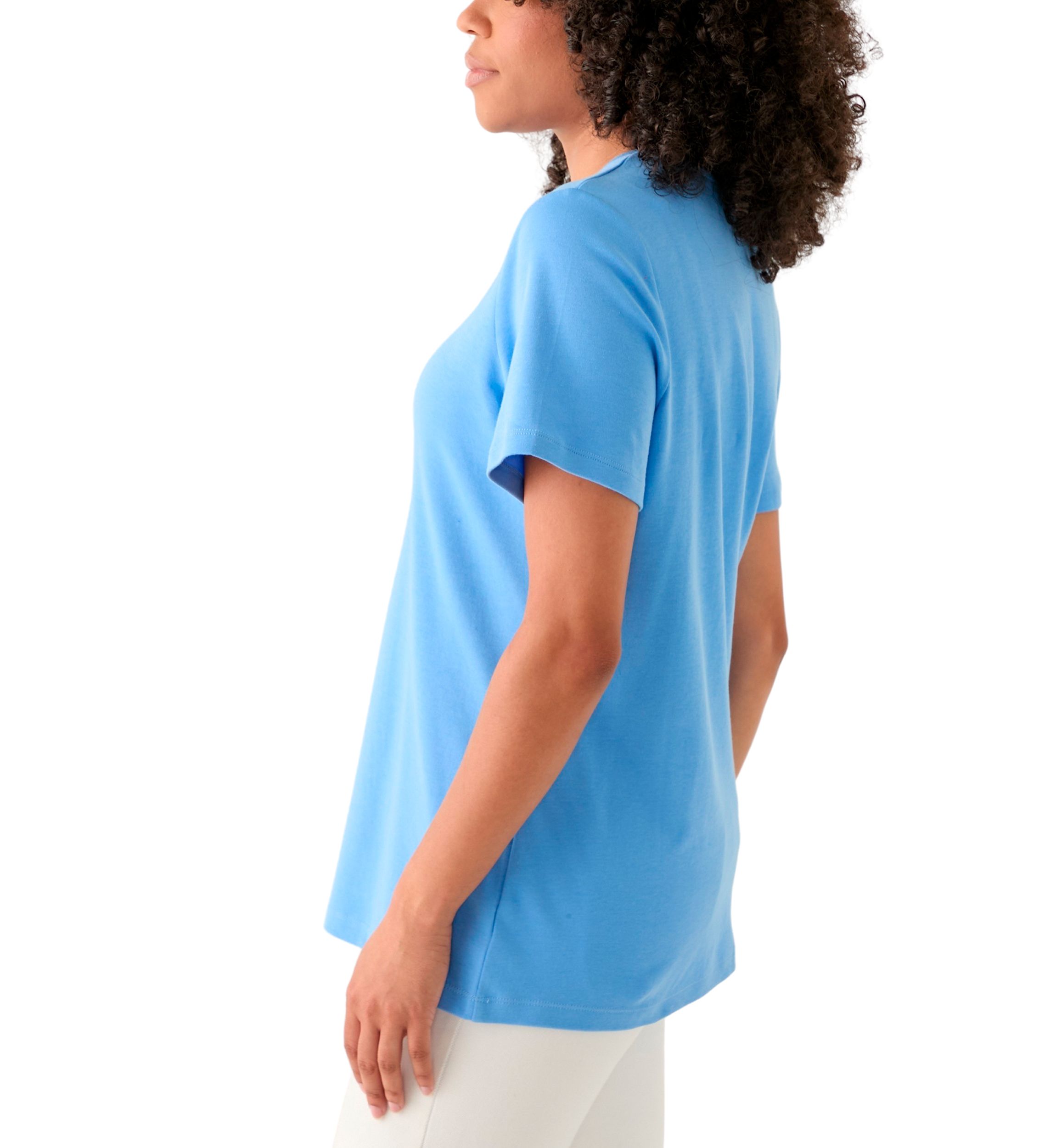 Womens Solid Crew Neck T-Shirt