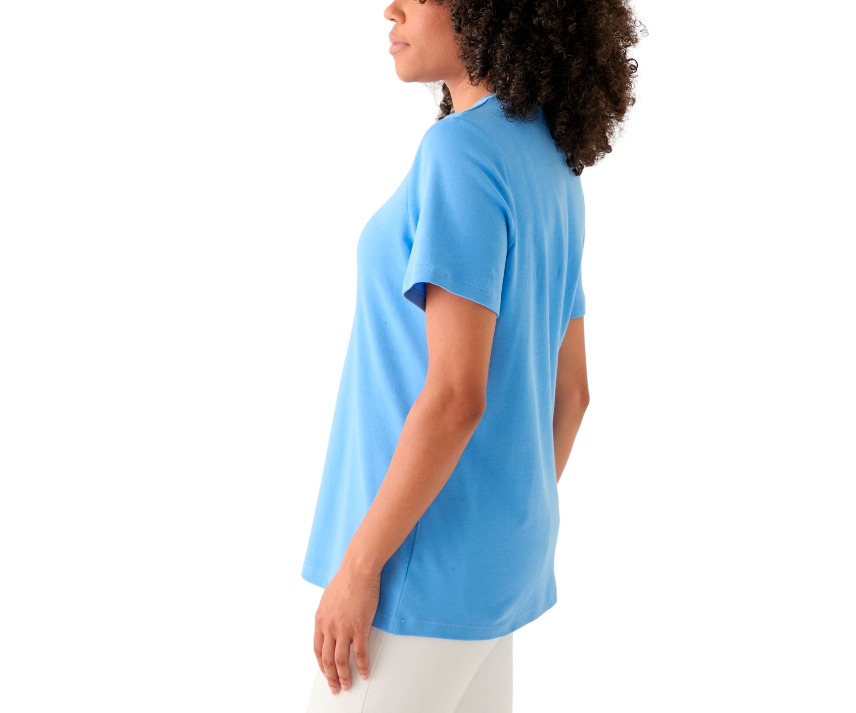 Womens Solid Crew Neck T-Shirt