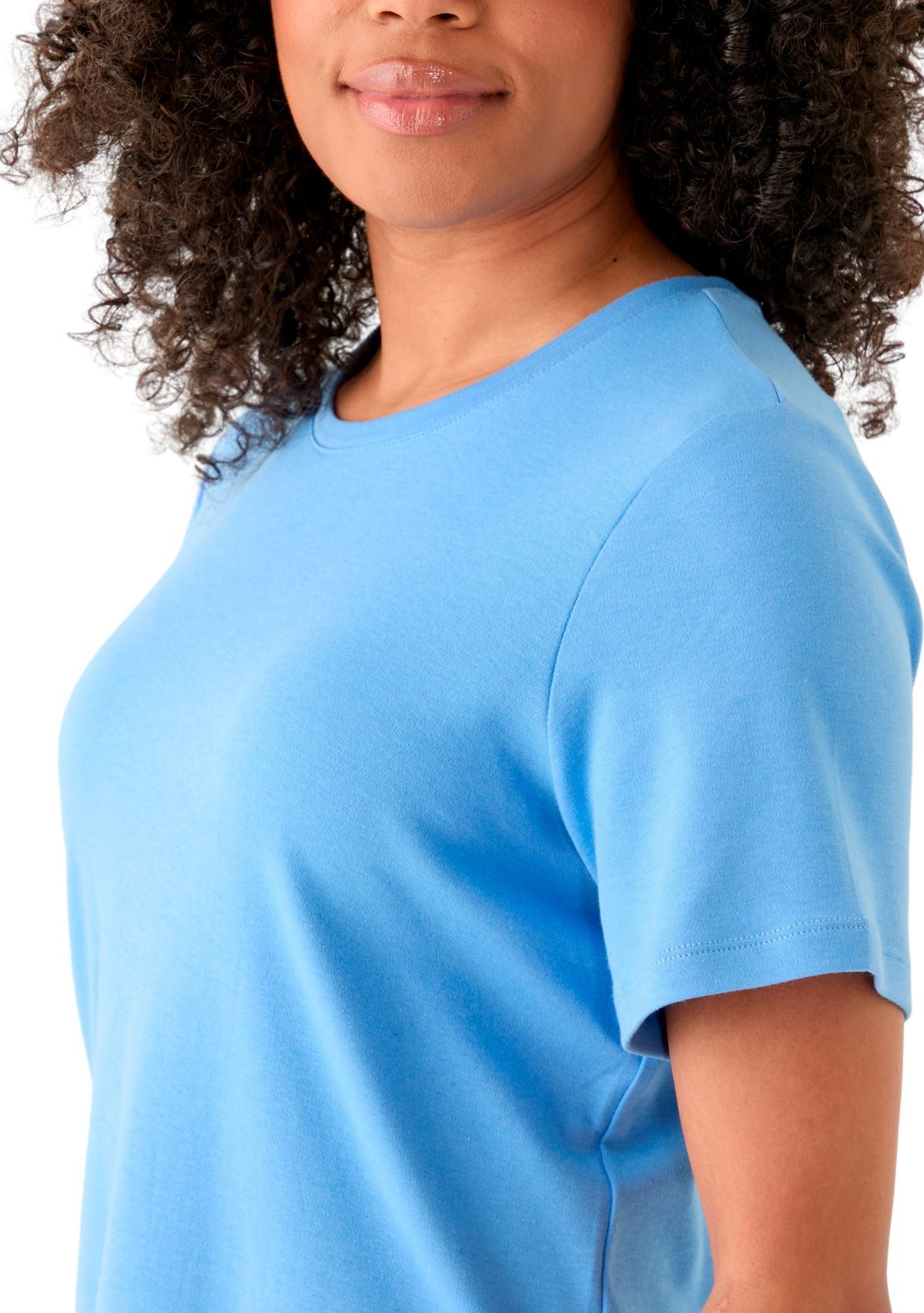 Womens Solid Crew Neck T-Shirt