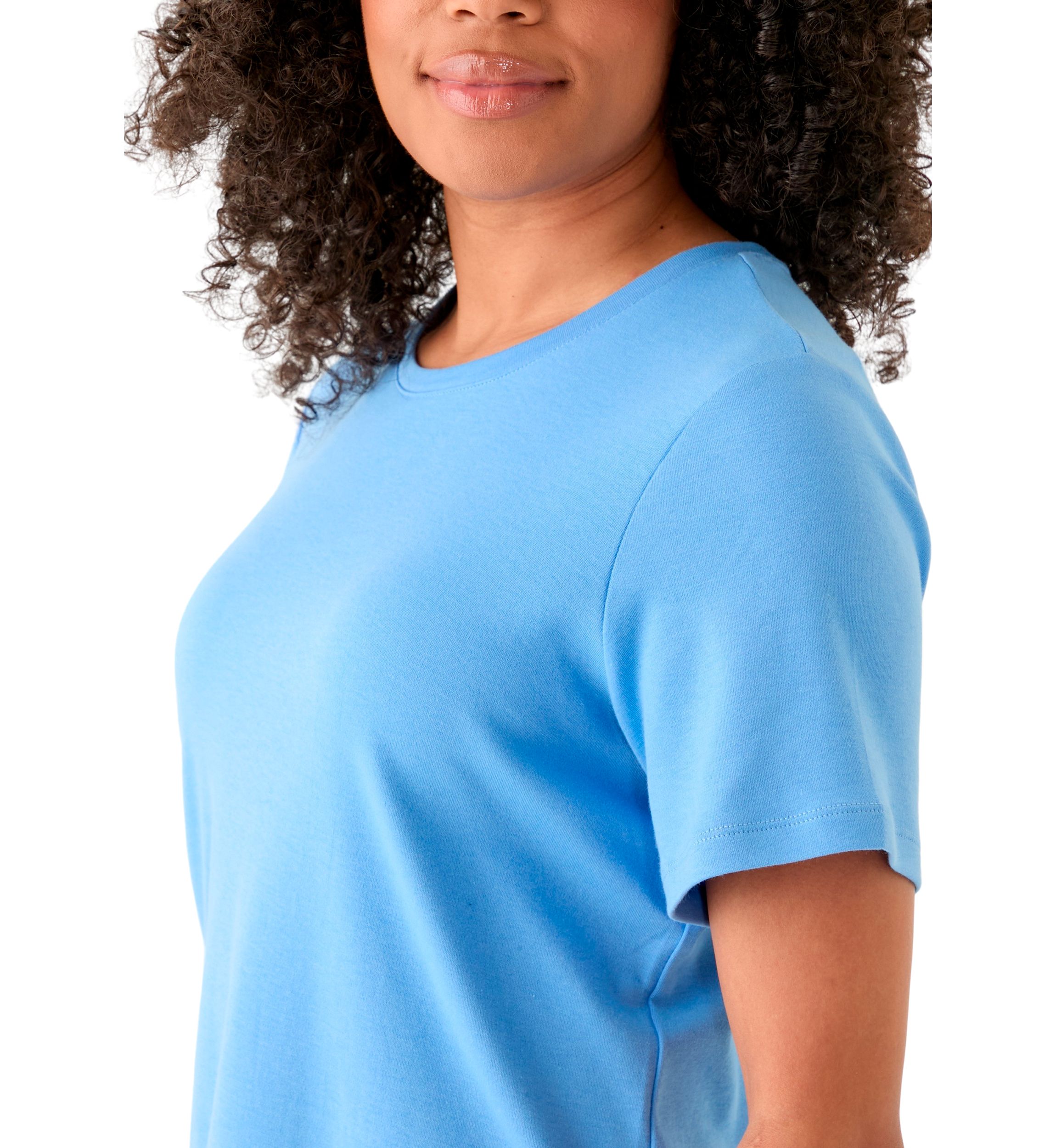 Womens Solid Crew Neck T-Shirt