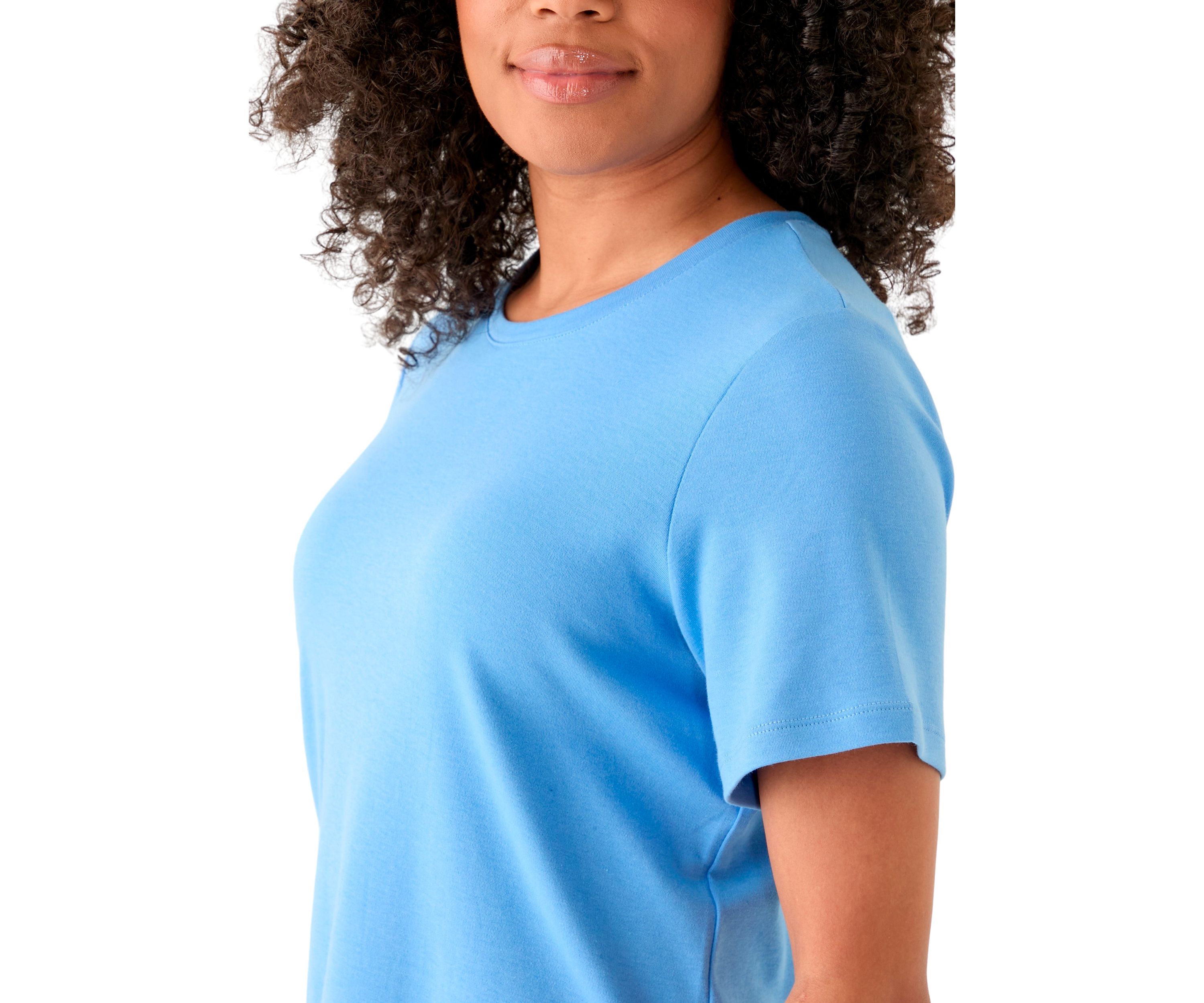 Womens Solid Crew Neck T-Shirt