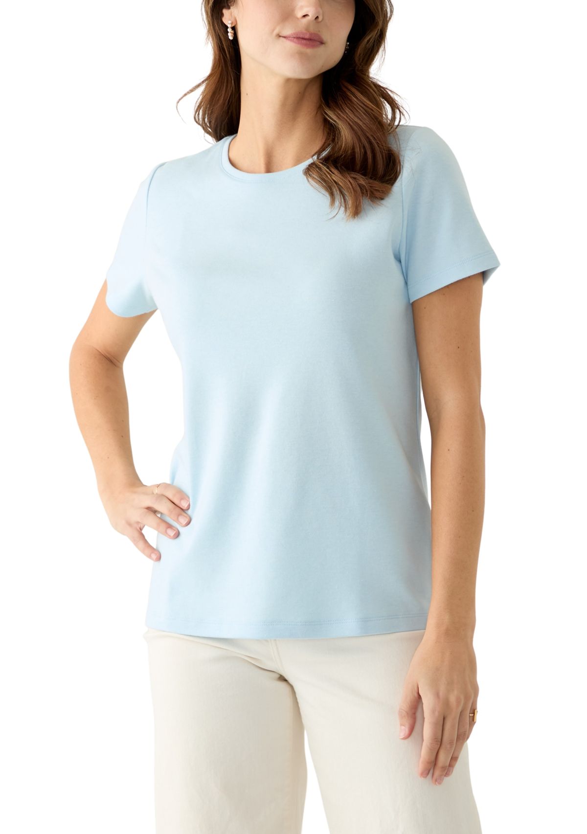 Womens Short Sleeve Heather Cotton T-Shirt