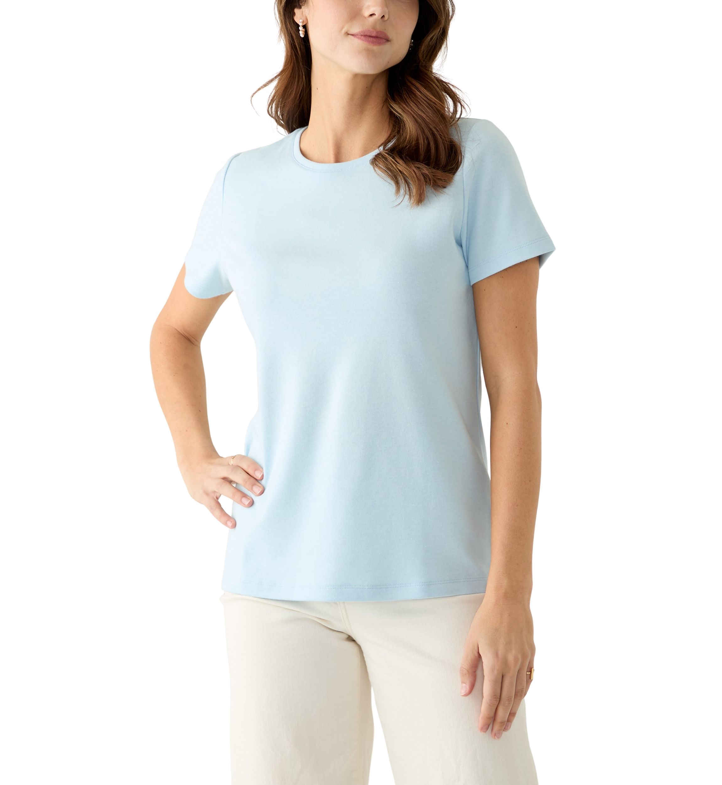 Womens Short Sleeve Heather Cotton T-Shirt