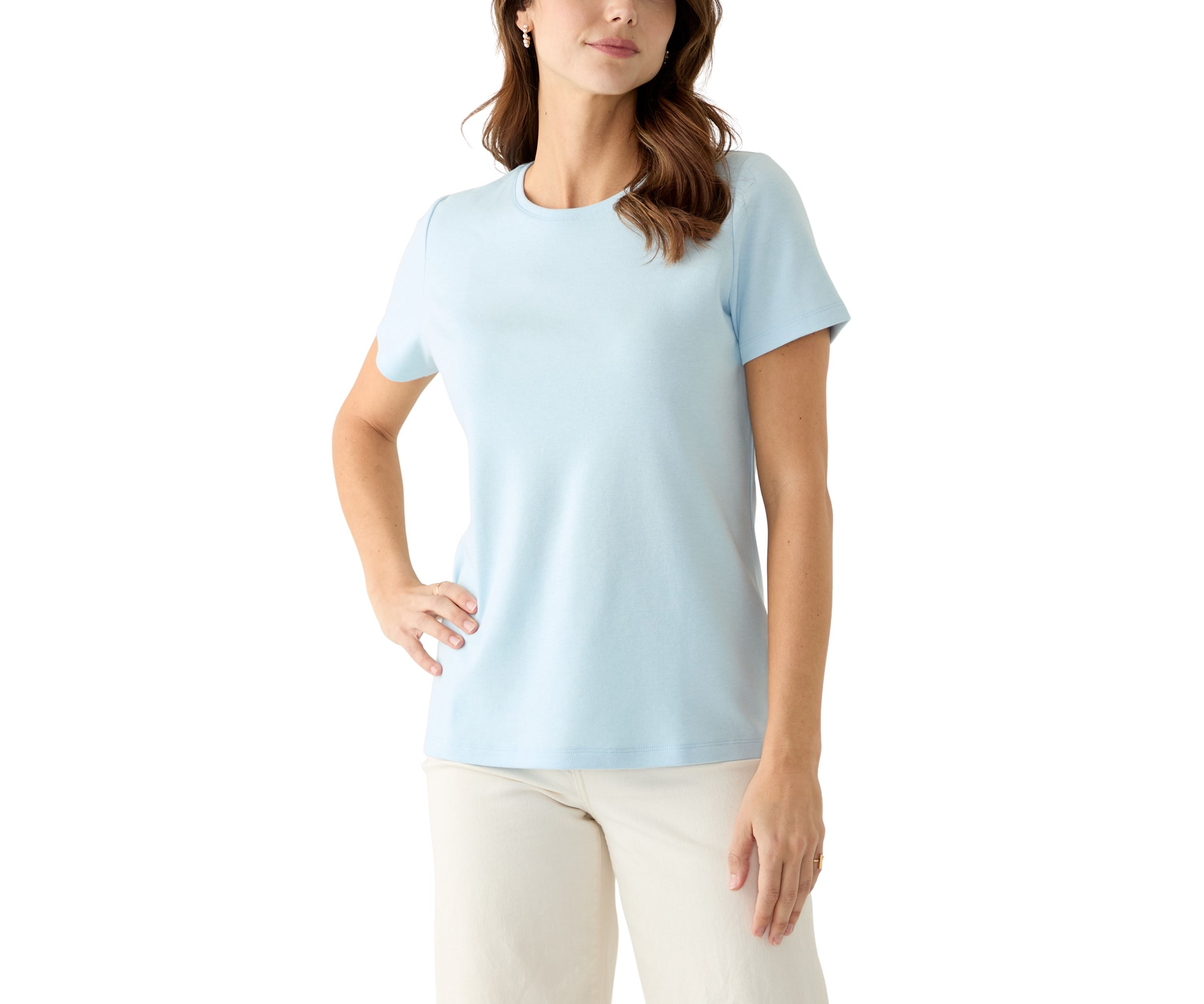 Womens Short Sleeve Heather Cotton T-Shirt