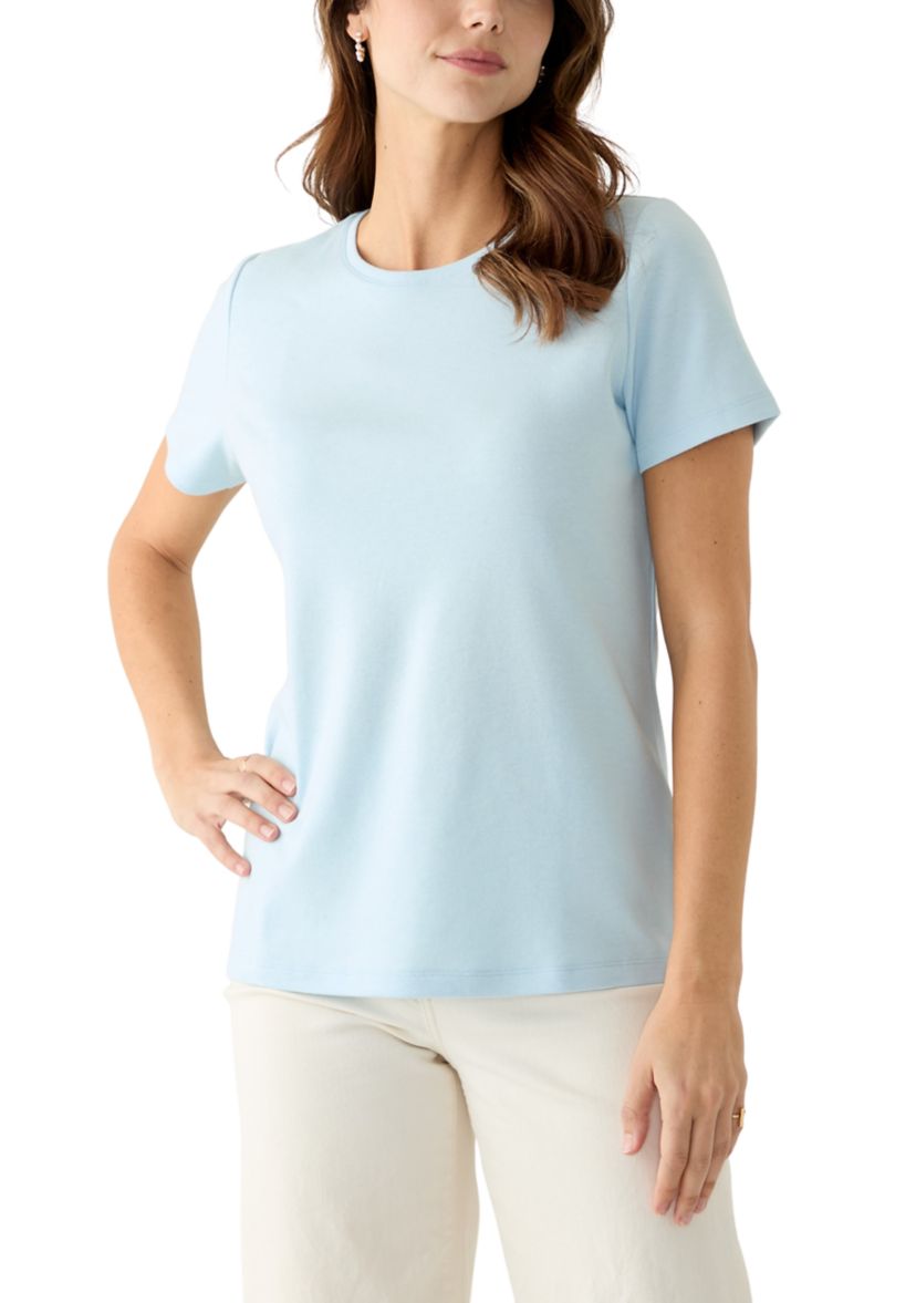 Womens Short Sleeve Heather Cotton T-Shirt