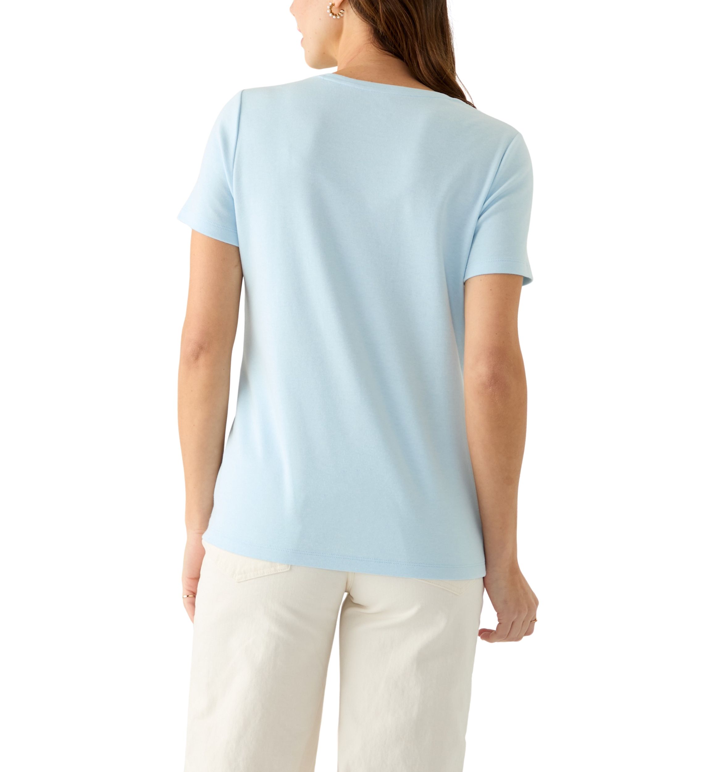 Womens Short Sleeve Heather Cotton T-Shirt