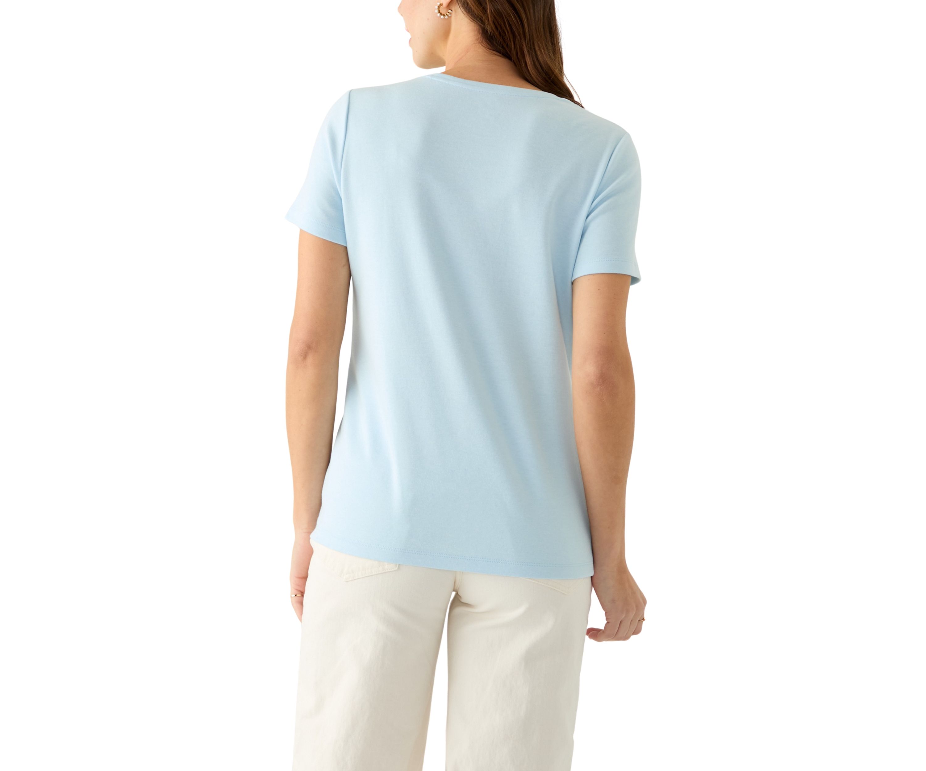 Womens Short Sleeve Heather Cotton T-Shirt