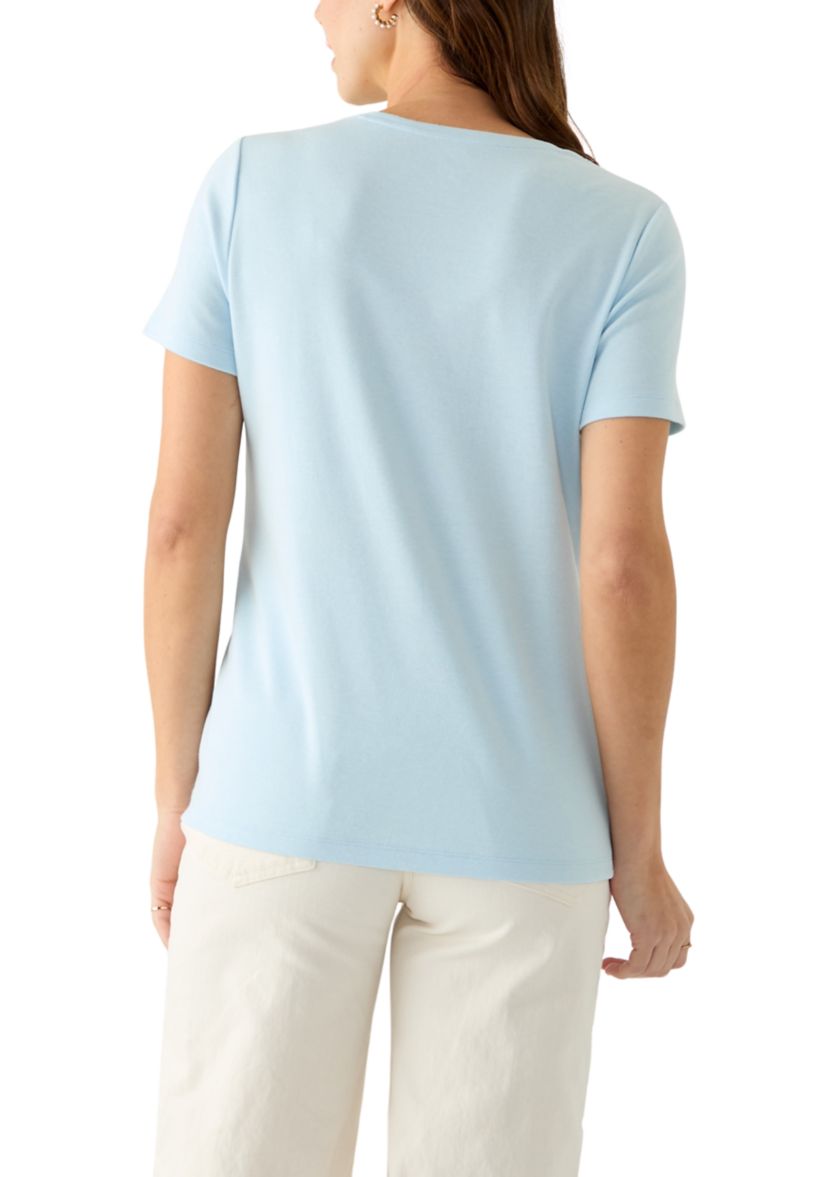 Womens Short Sleeve Heather Cotton T-Shirt