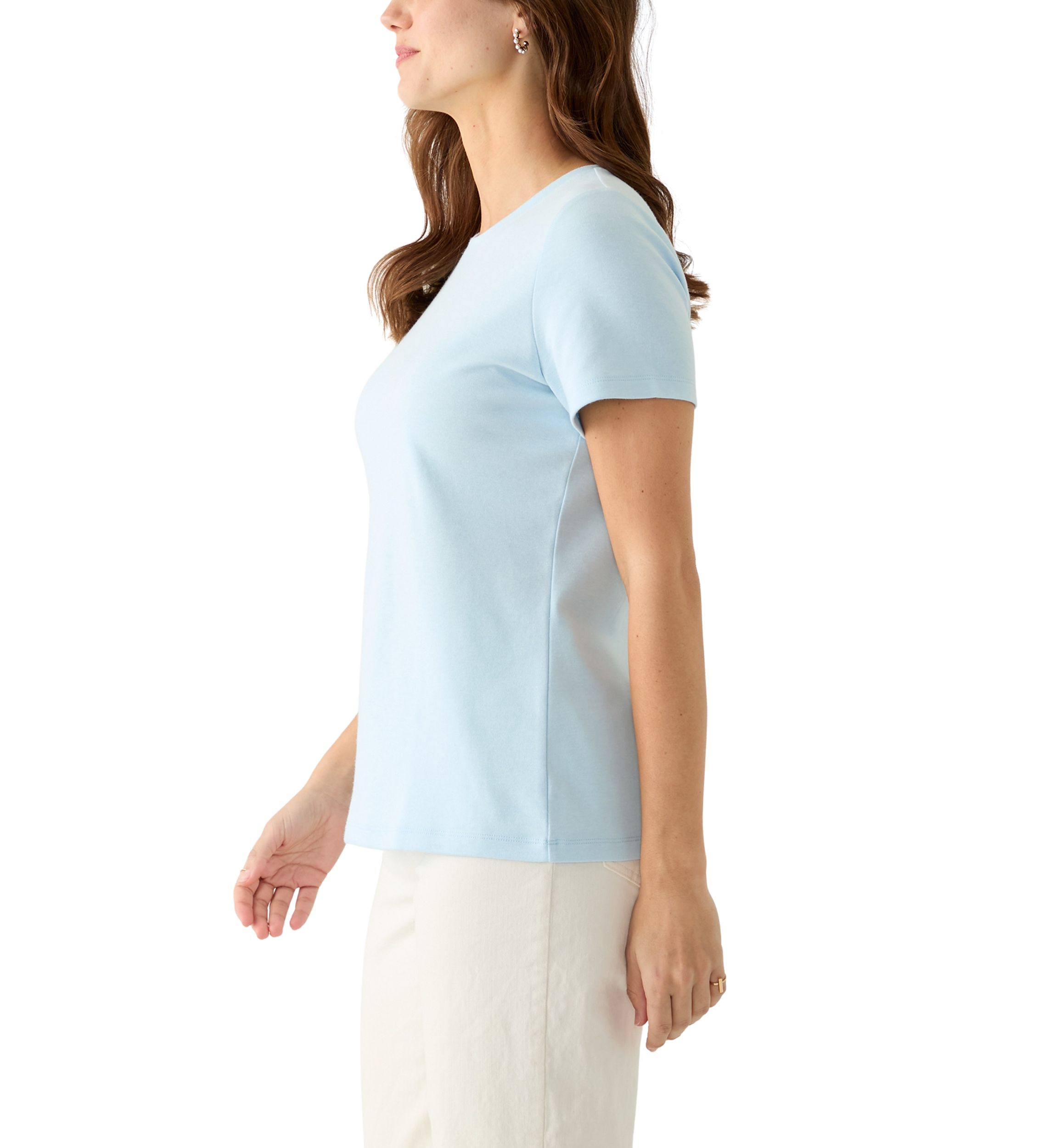 Womens Short Sleeve Heather Cotton T-Shirt
