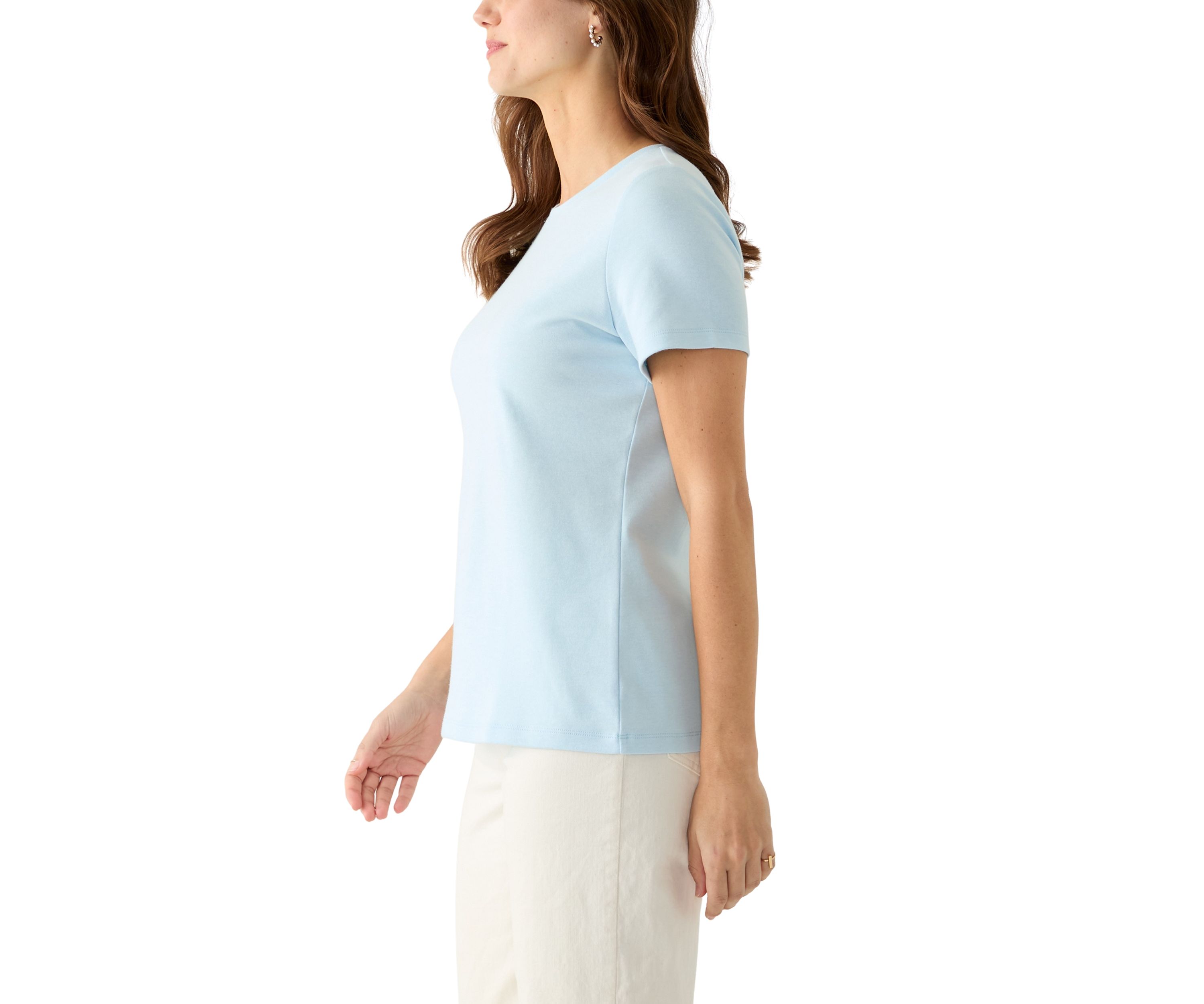 Womens Short Sleeve Heather Cotton T-Shirt