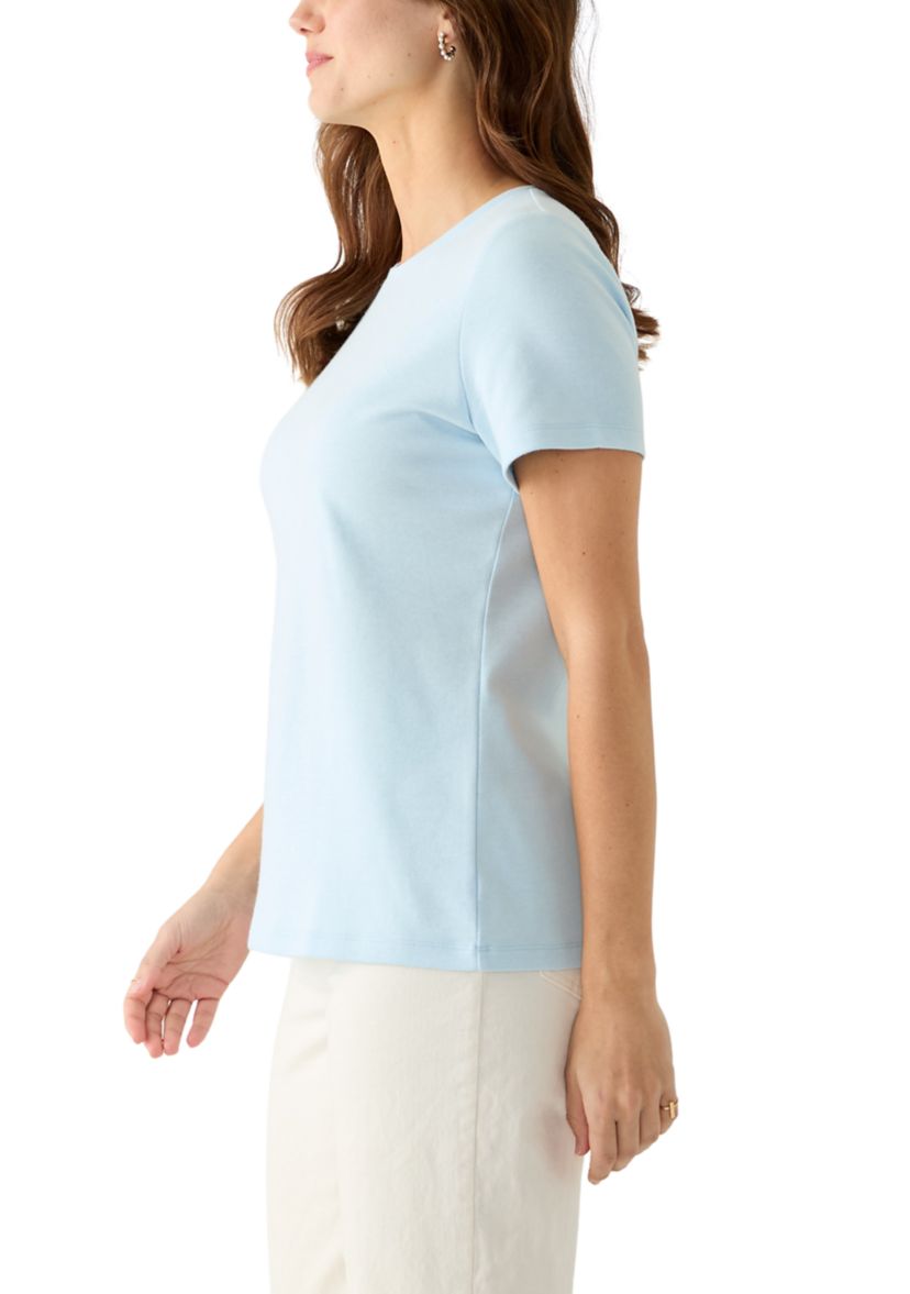Womens Short Sleeve Heather Cotton T-Shirt
