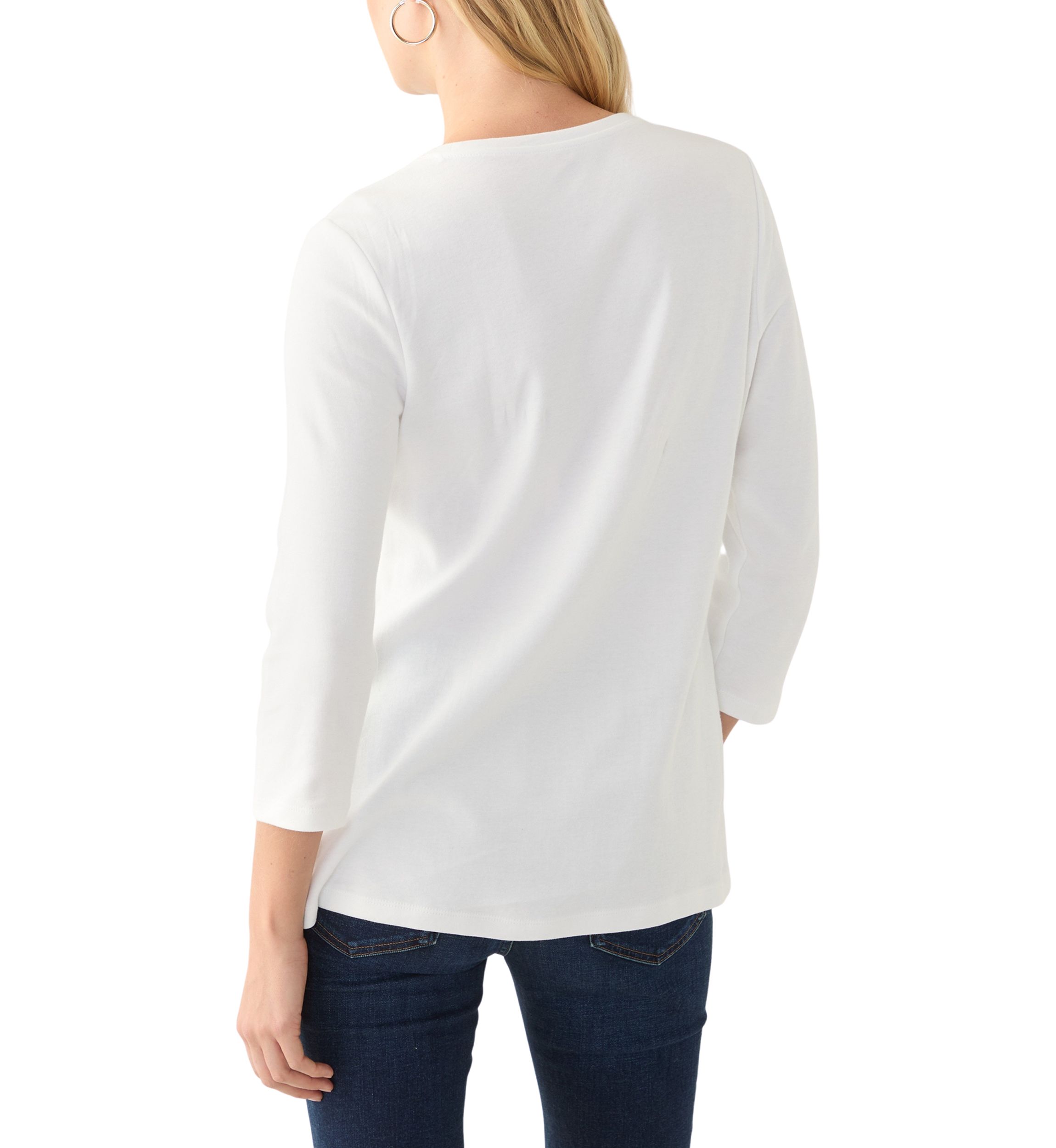 Womens 3/4 Sleeve Crew Neck Graphic T-Shirt