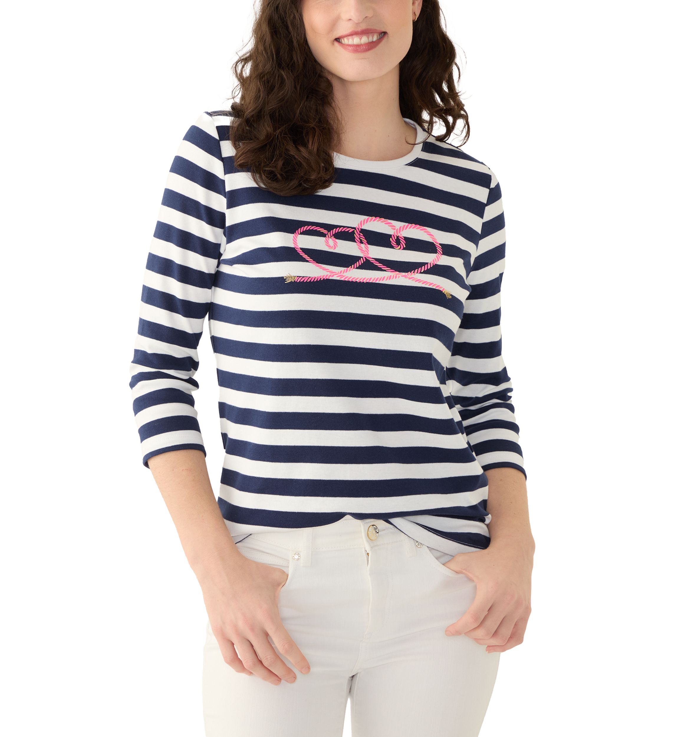 Womens Graphic Striped T-Shirt