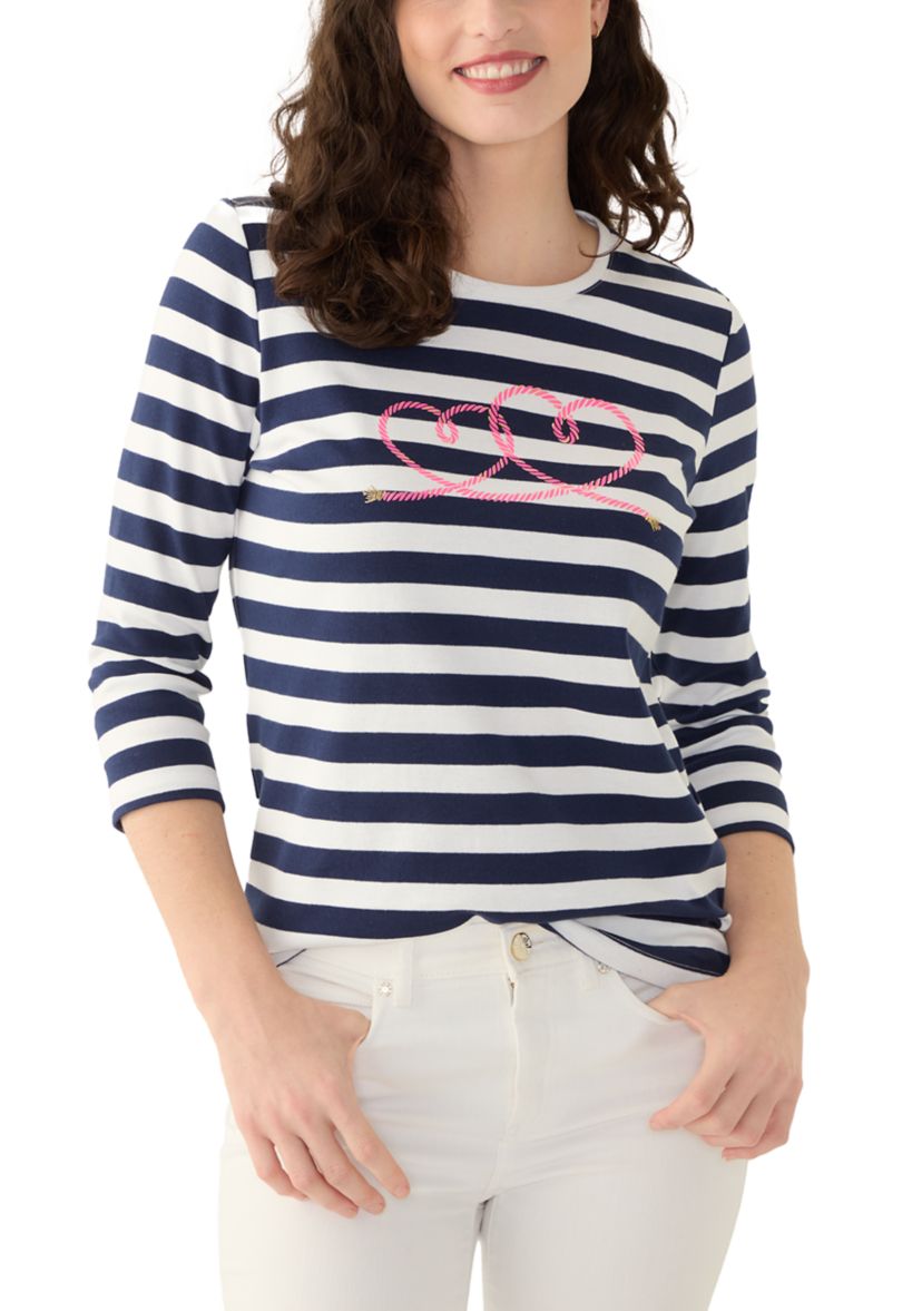 Womens Graphic Striped T-Shirt