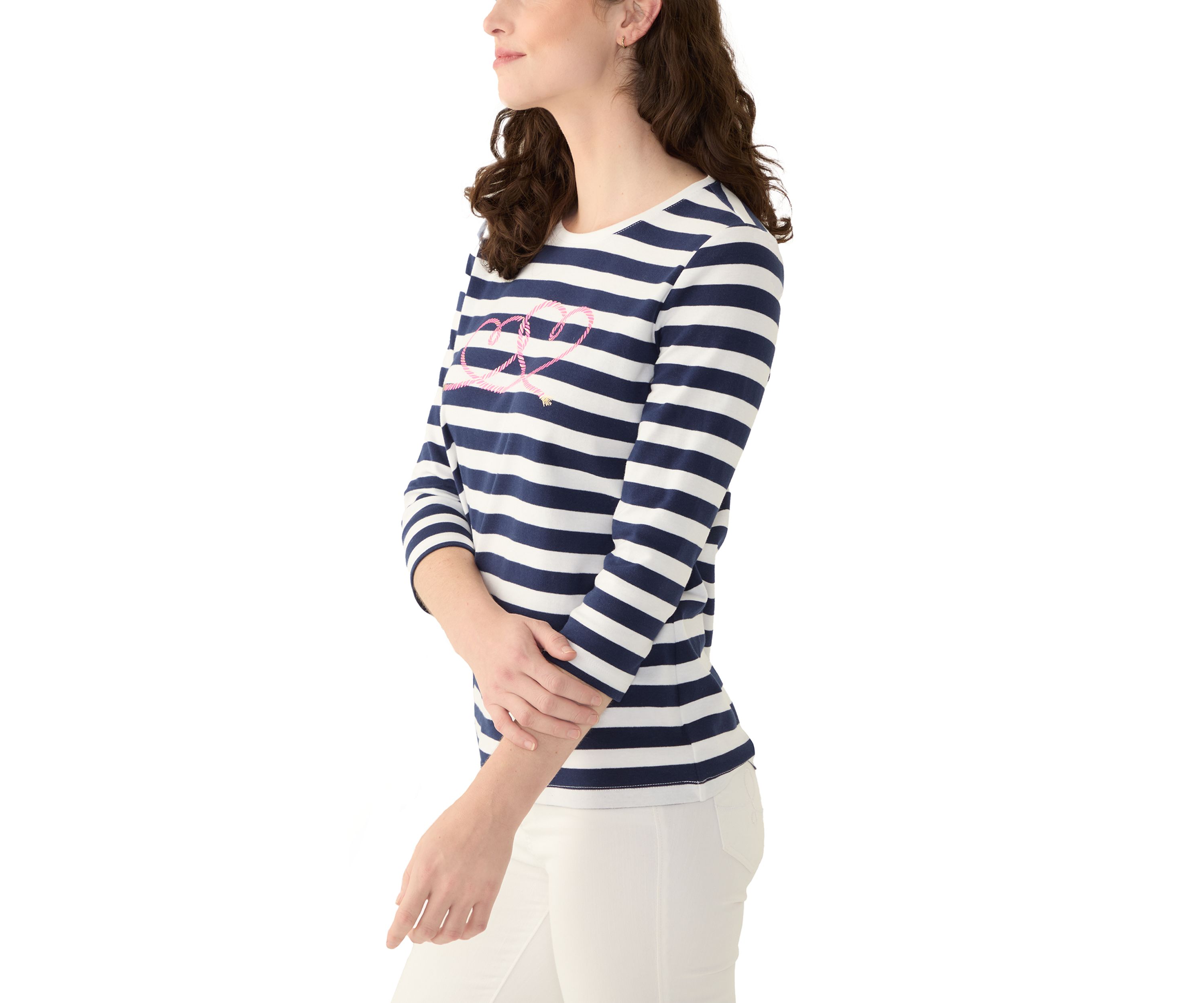 Womens Graphic Striped T-Shirt