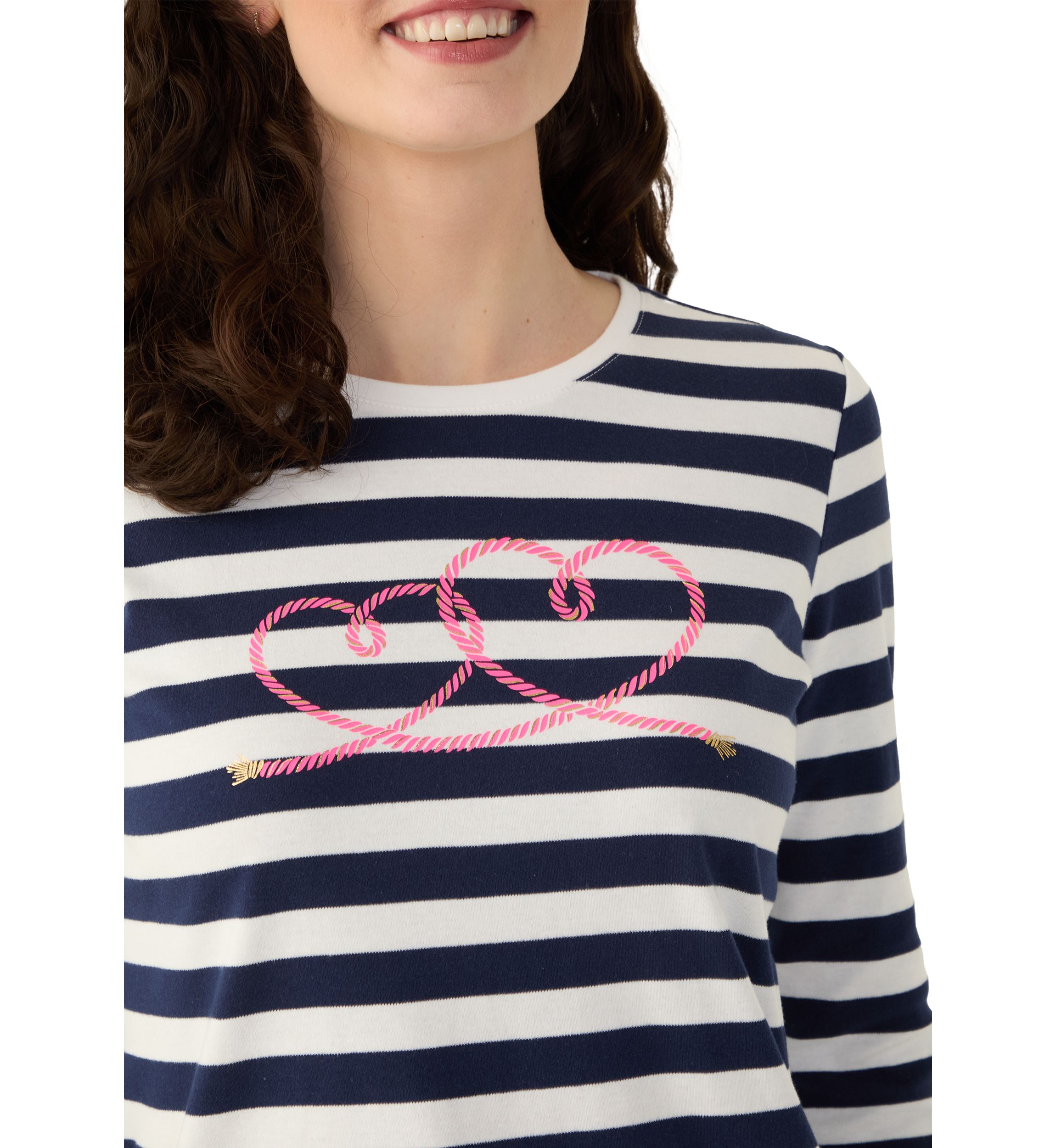 Womens Graphic Striped T-Shirt