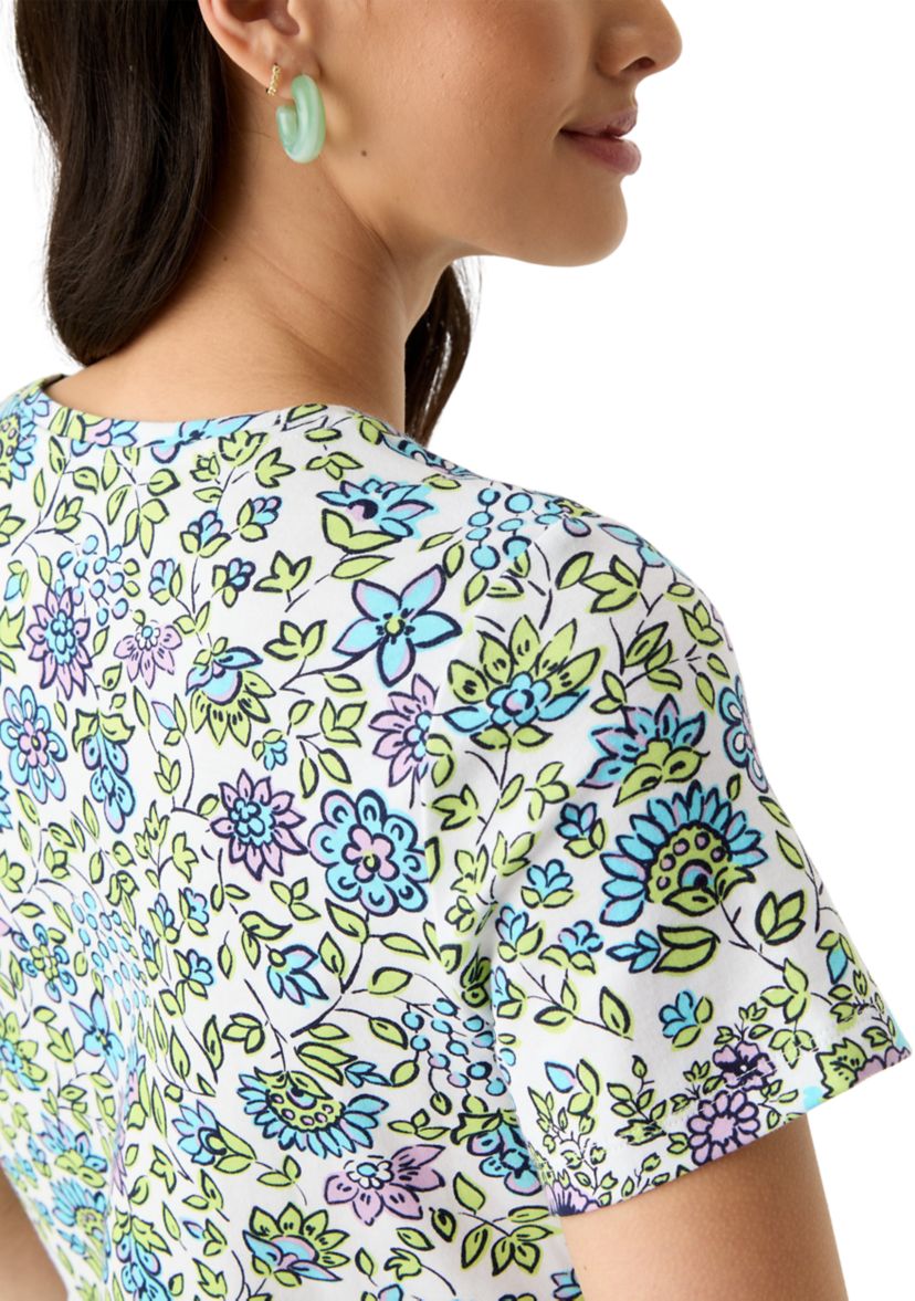 Womens Short Sleeve Placement Print T-Shirt