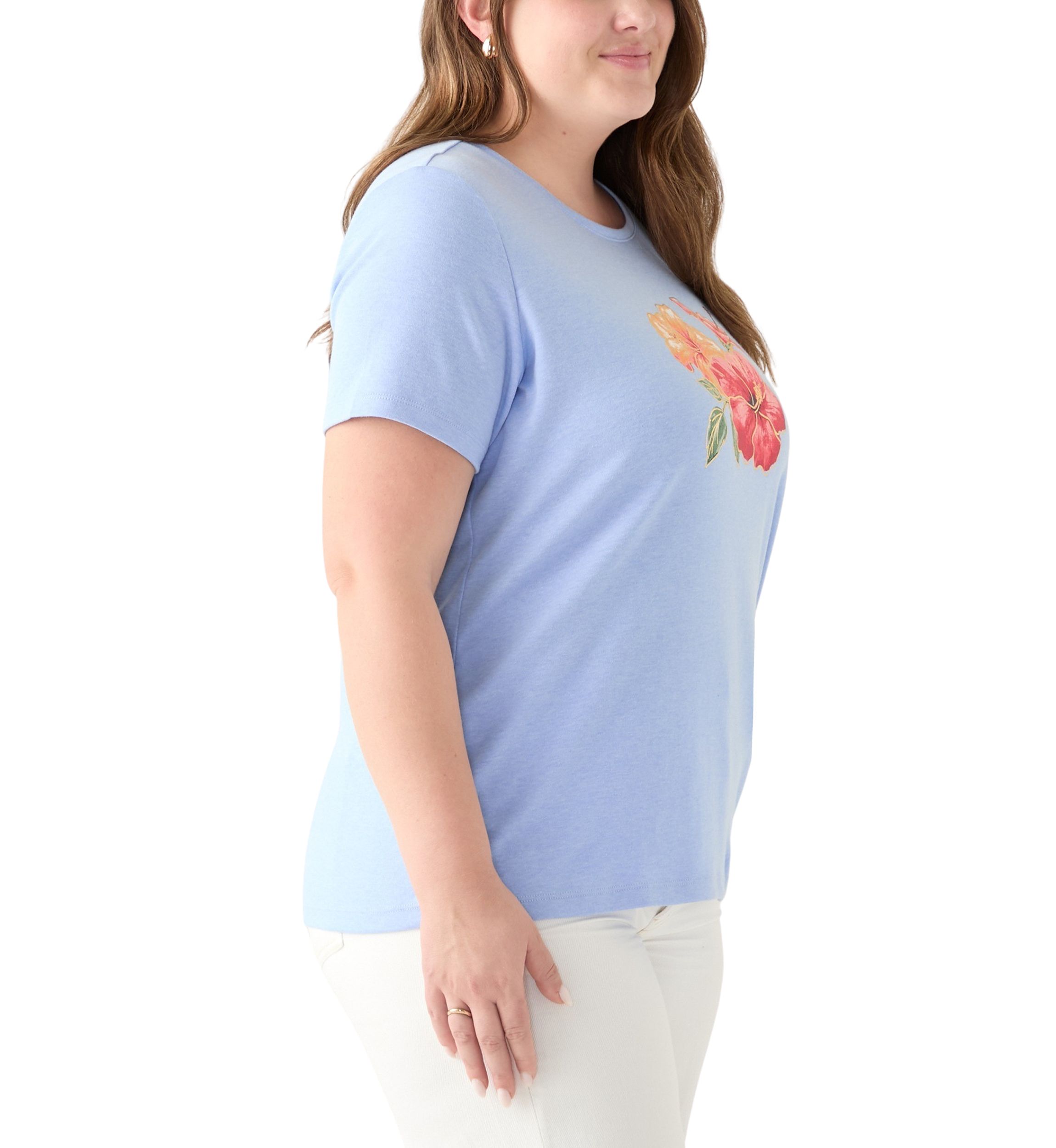 Womens Short Sleeve Crew Neck Graphic T-Shirt