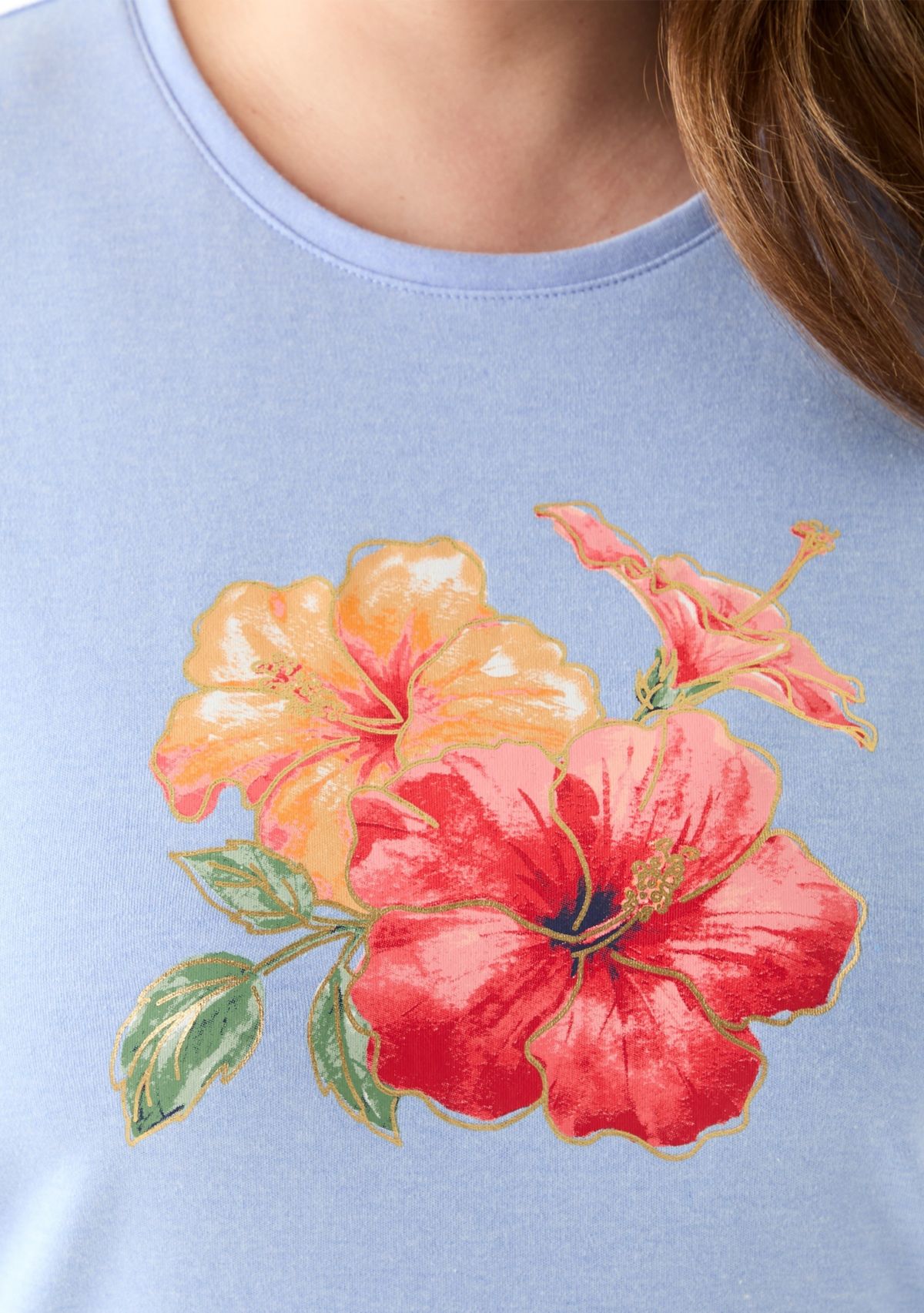 Womens Short Sleeve Crew Neck Graphic T-Shirt