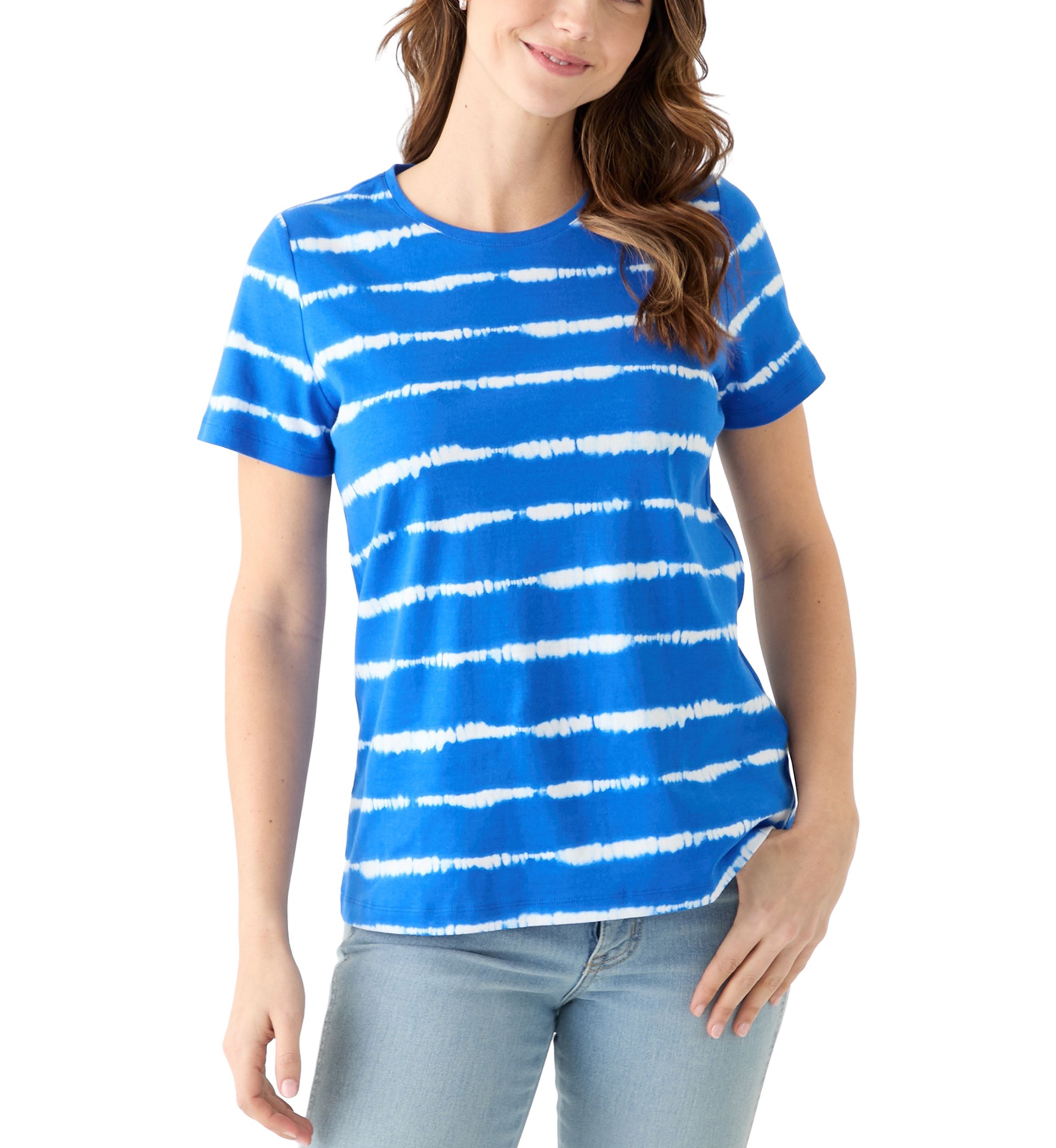 Womens Short Sleeve Crew Neck Printed T-Shirt 
