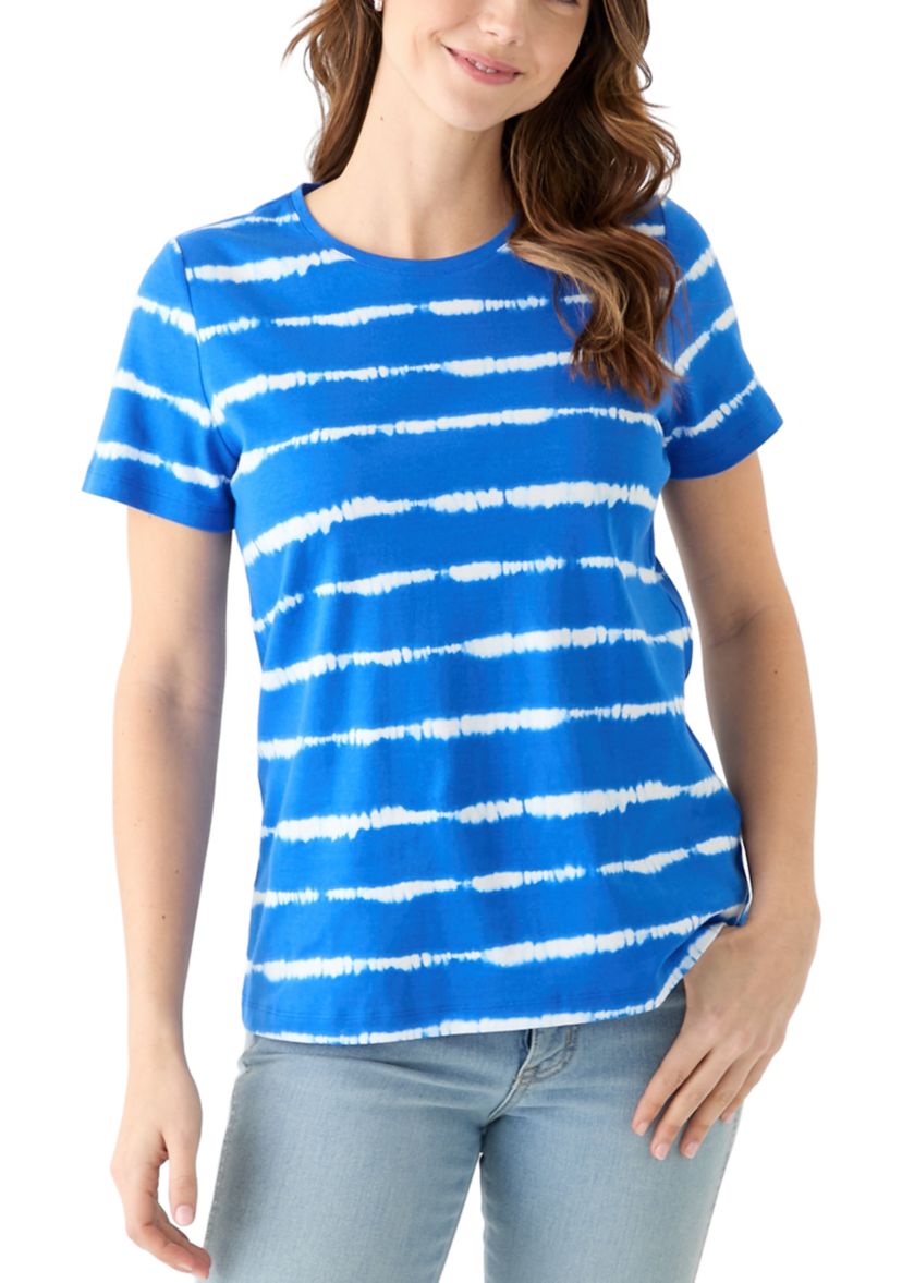 Womens Short Sleeve Crew Neck Printed T-Shirt 