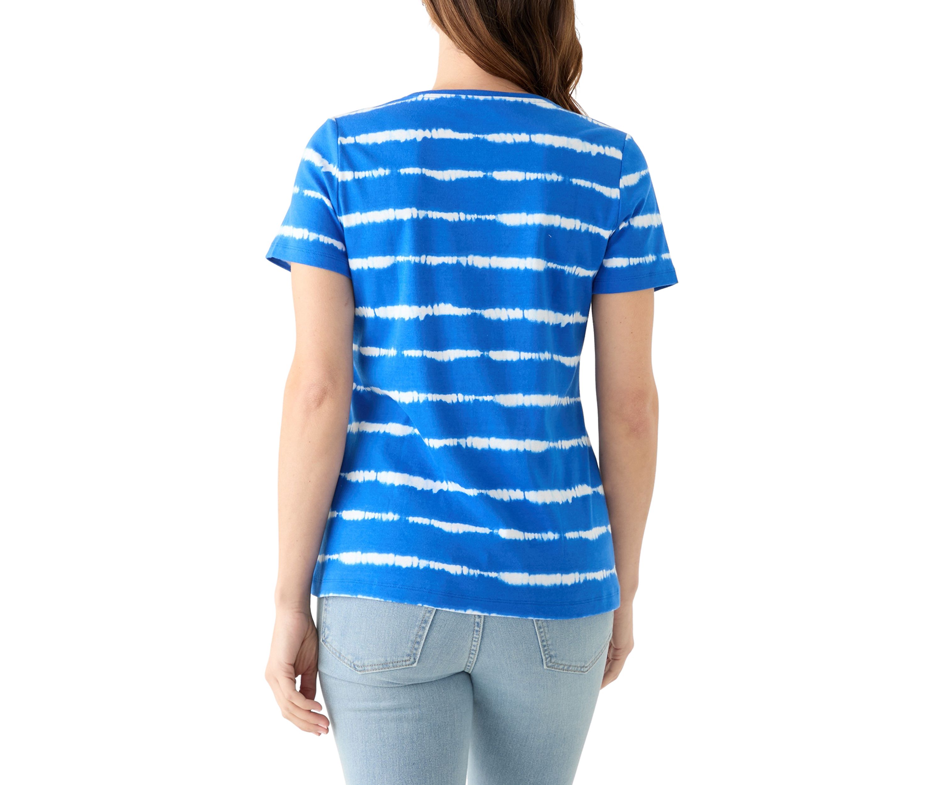 Womens Short Sleeve Crew Neck Printed T-Shirt 