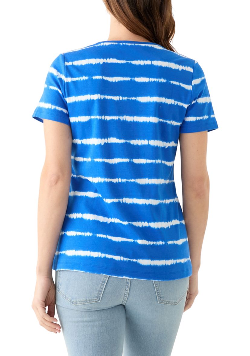 Womens Short Sleeve Crew Neck Printed T-Shirt 