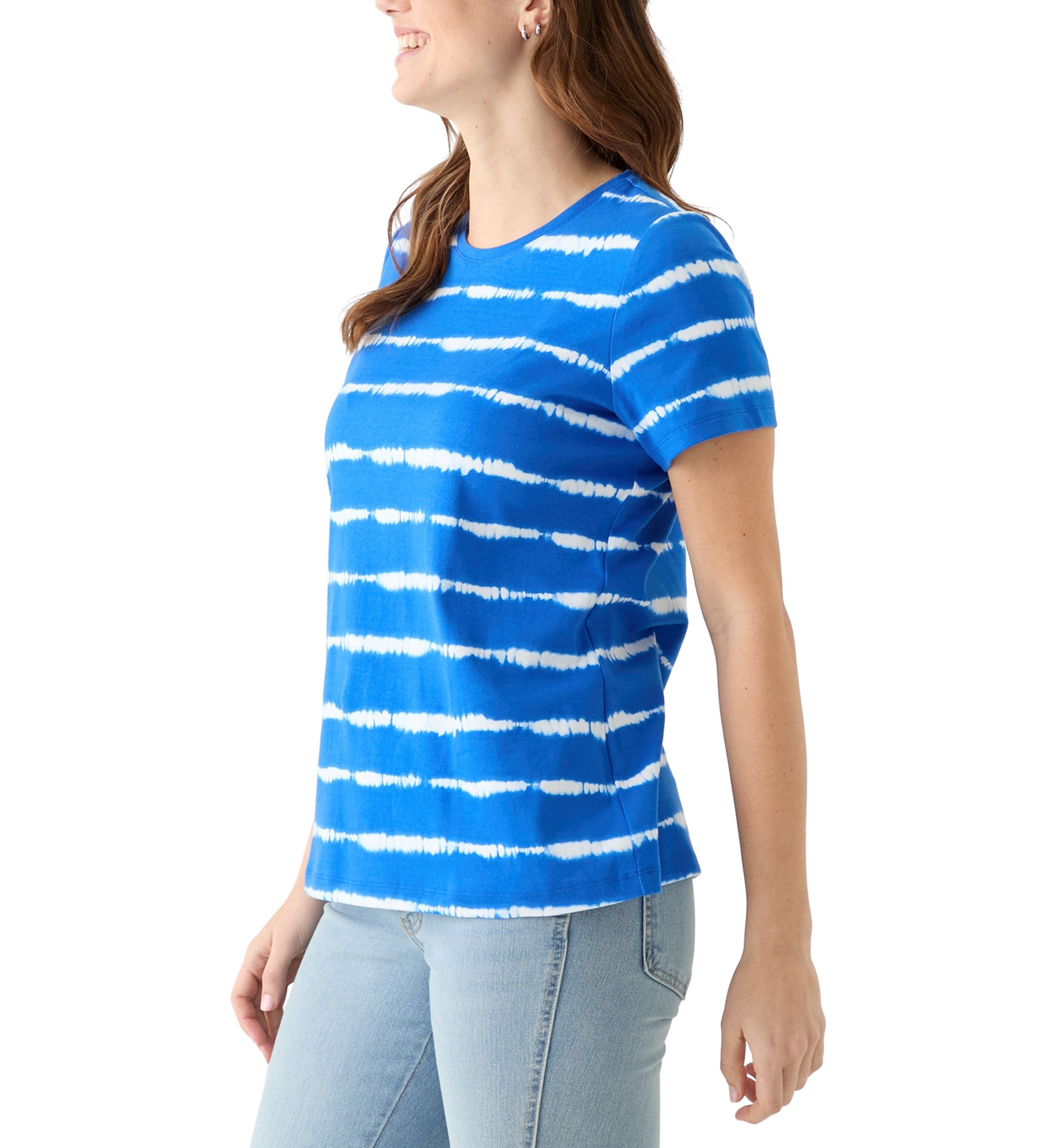 Womens Short Sleeve Crew Neck Printed T-Shirt 