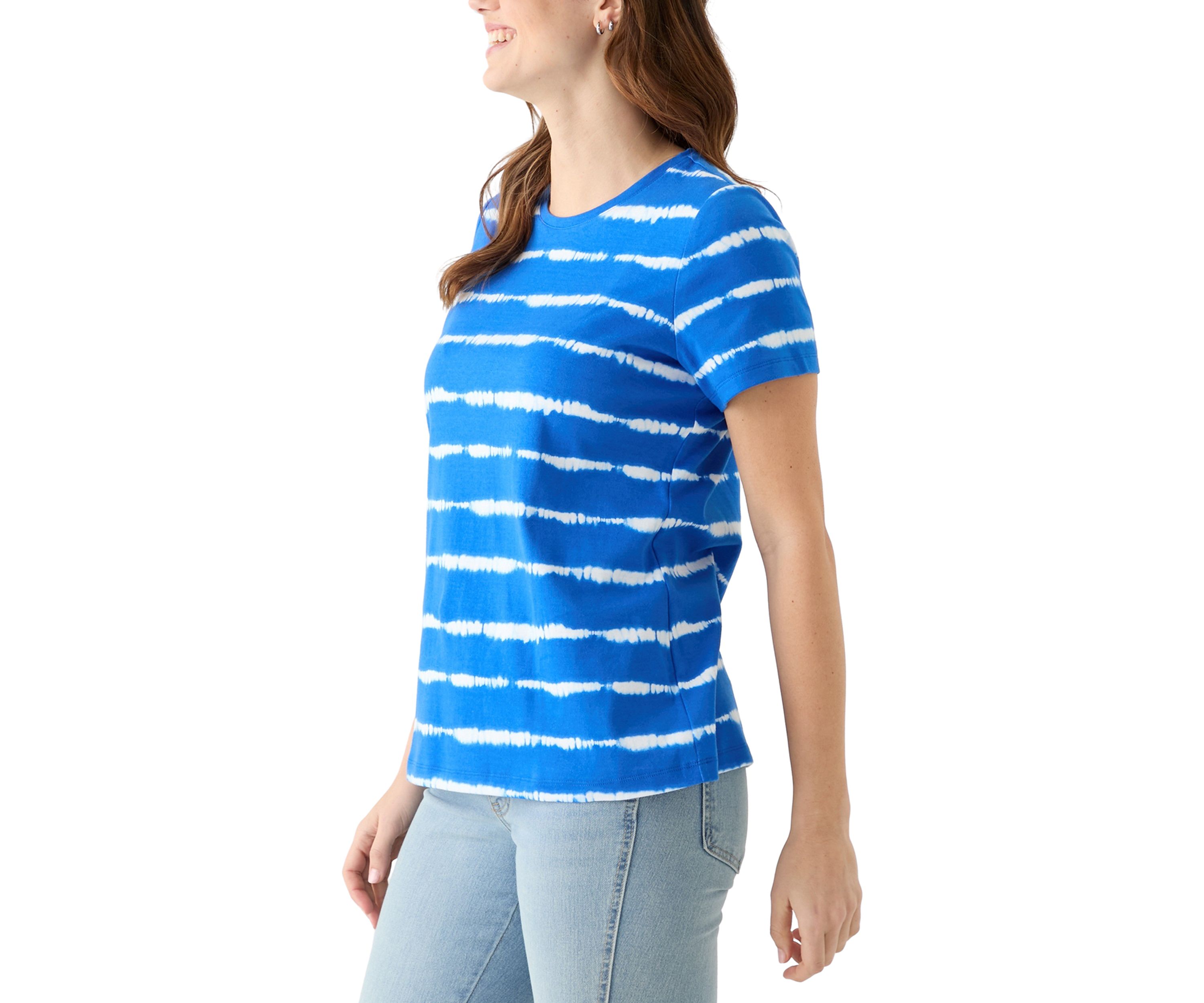 Womens Short Sleeve Crew Neck Printed T-Shirt 