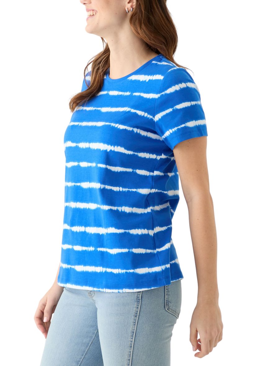Womens Short Sleeve Crew Neck Printed T-Shirt 