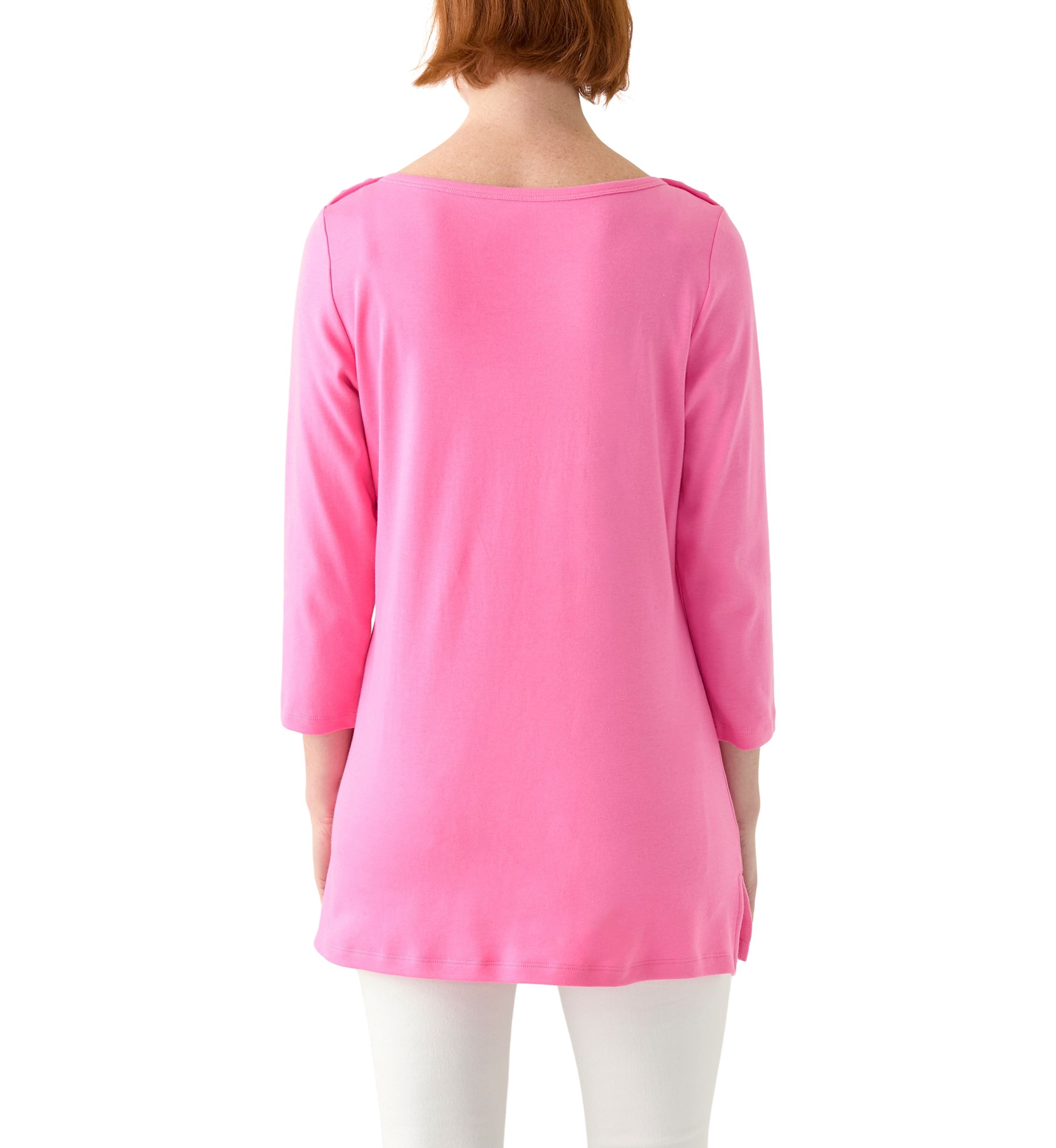 Womens 3/4 Sleeve Boat Neck Top 