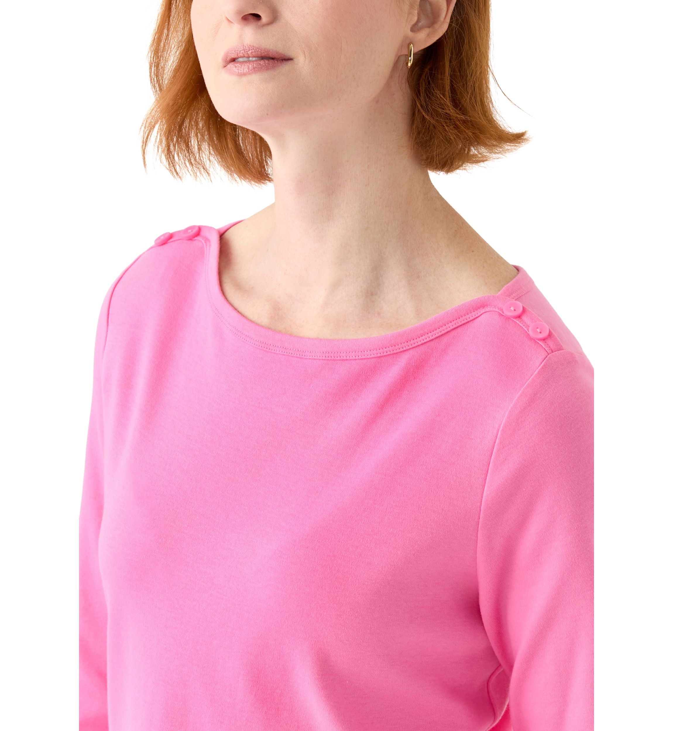 Womens 3/4 Sleeve Boat Neck Top 